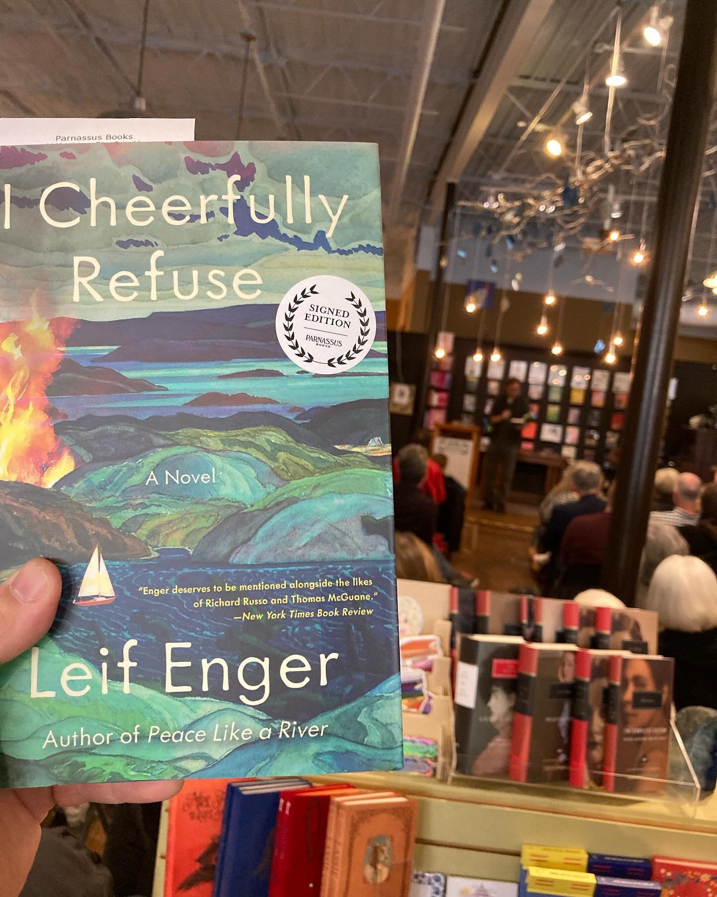 That&rsquo;s the wonderful @leifenger up there, reading from his new novel at Nashville&rsquo;s @parnassusbooks. He&rsquo;s one of the best writers I&rsquo;ve ever read, and I&rsquo;m pausing my current Wendell Berry book to dive into this&mdash;whic