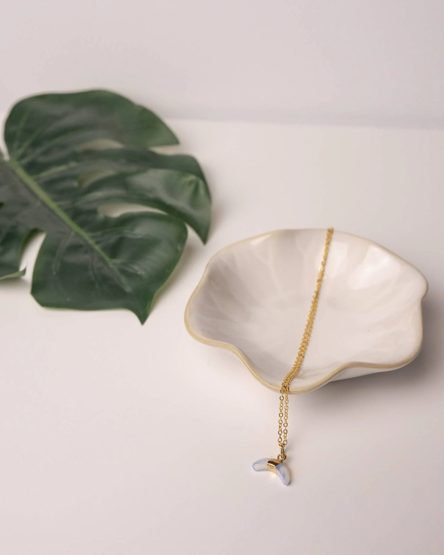 Moonstone Crescent 16k Gold Filled Necklace