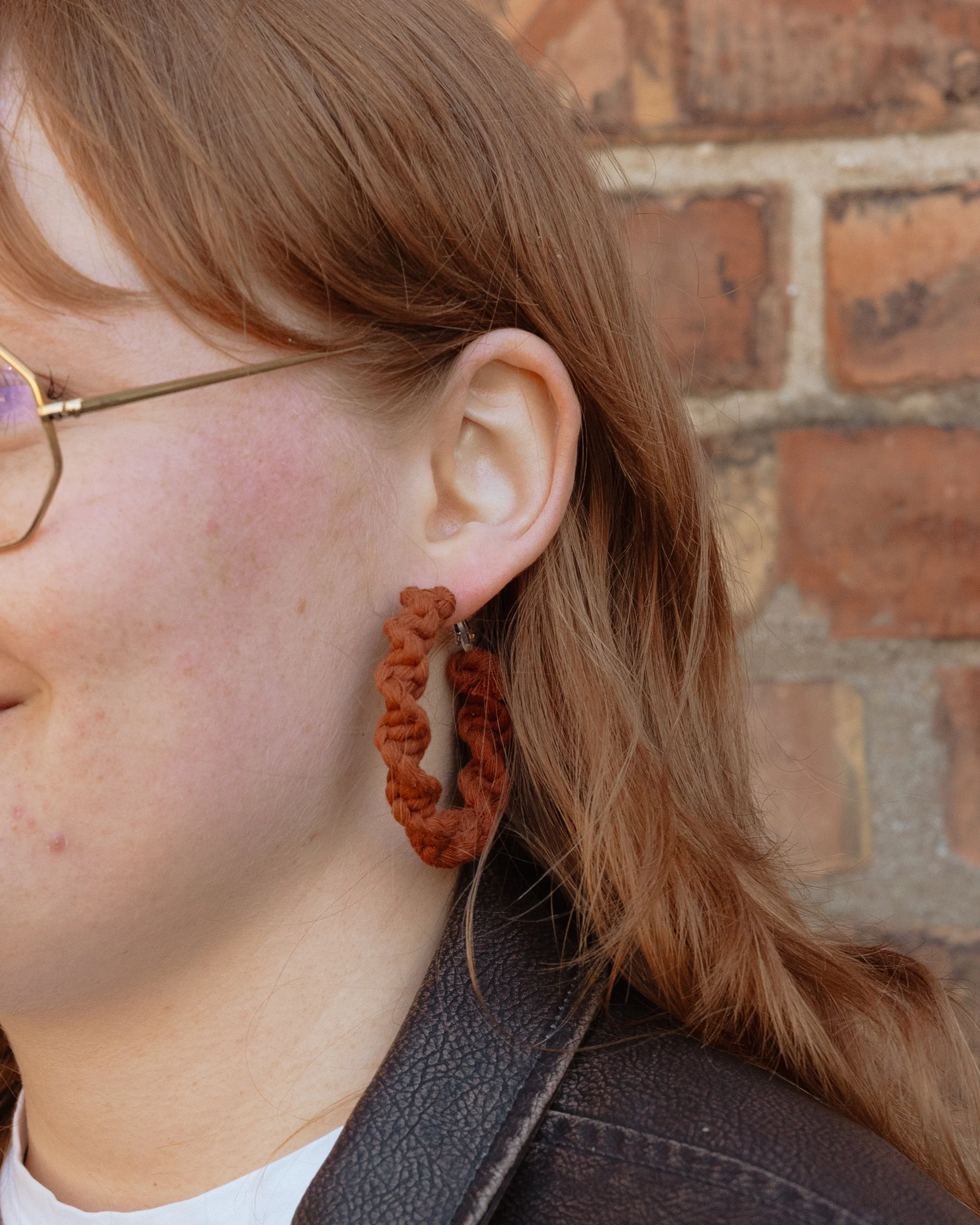 Close Up Cinnammon Chunky Hoops - Anna.jpg