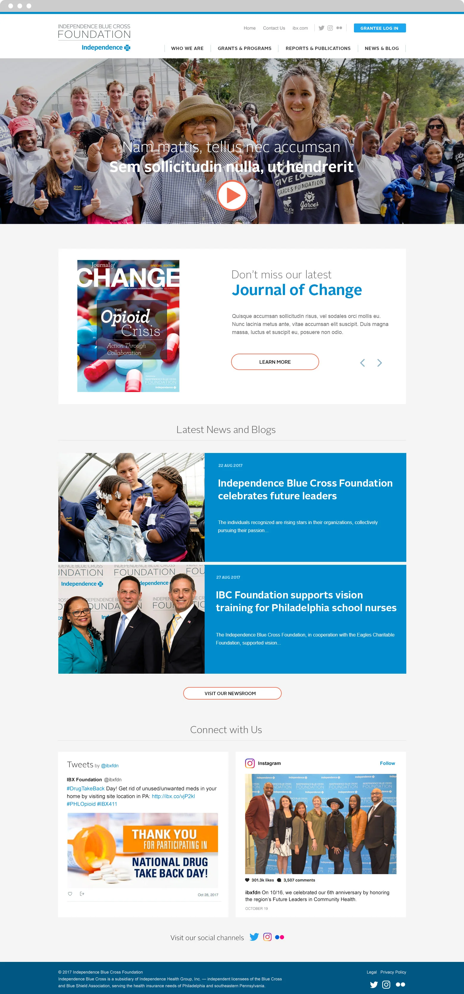  I led the design of the Independence Blue Cross Foundation website, shaping the digital experience from initial concept through launch. My role involved developing the overall look and feel, ensuring the site visually reflected the Foundation’s miss