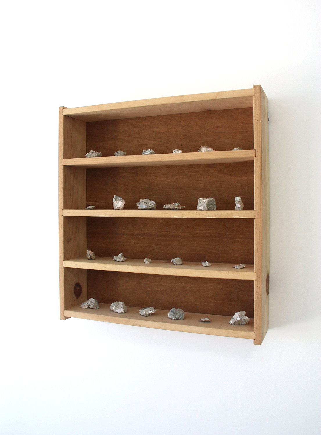   Rock Collection  Found shelving unit, mixed ceramic waste 25” x 25” x 7” 