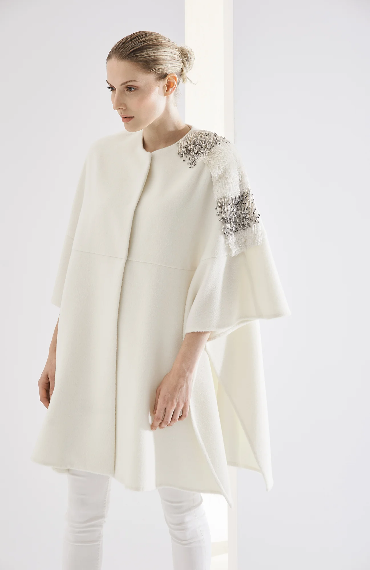 CAPE BERENICE AT-346 Colors: winter white only Sizes: S, M, L