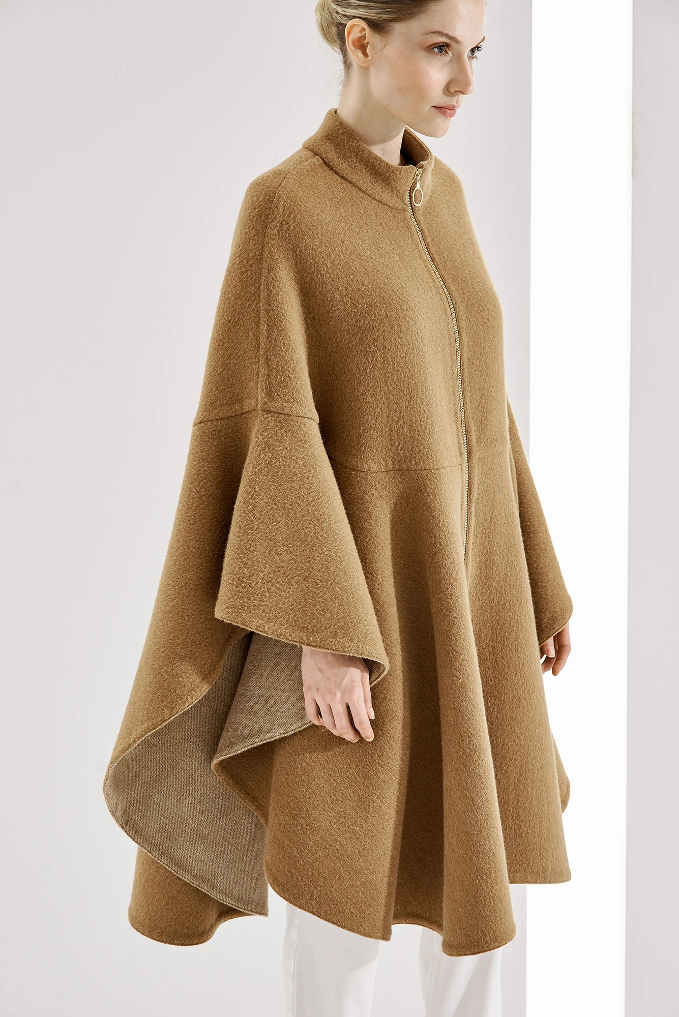 CAPE ANNA AT-421 Colors: double face camel/textured, donegal oatmeal/gray, ecru/sand Sizes: XS, S, M, L