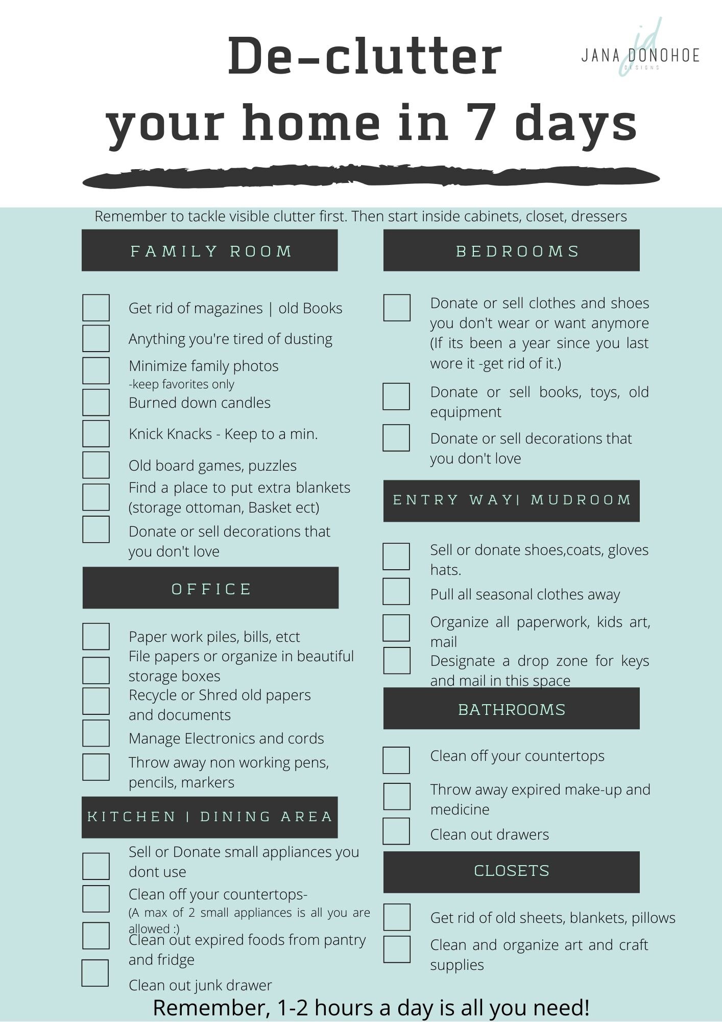 declutter room checklist