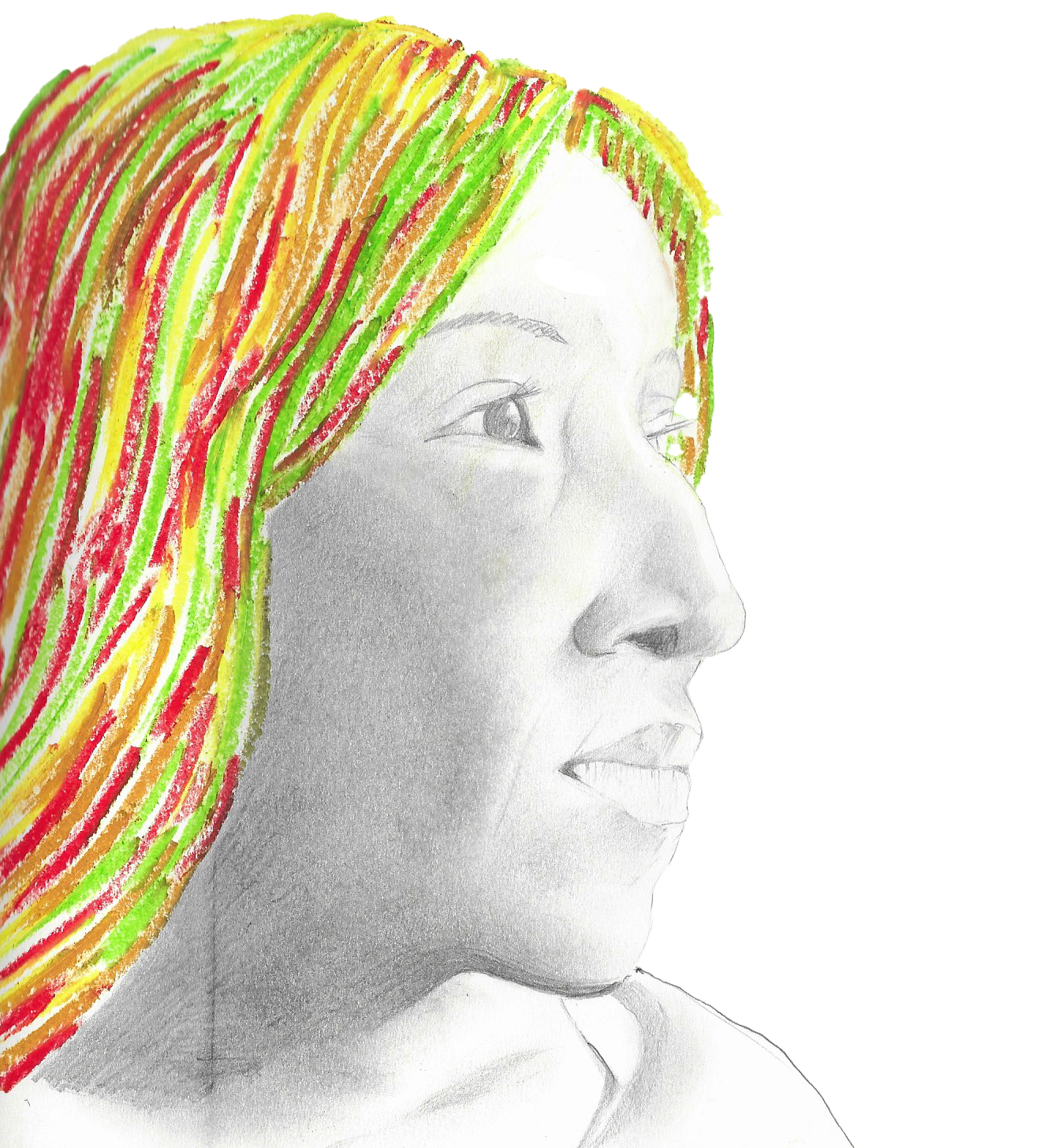 Graphite and oil pastel