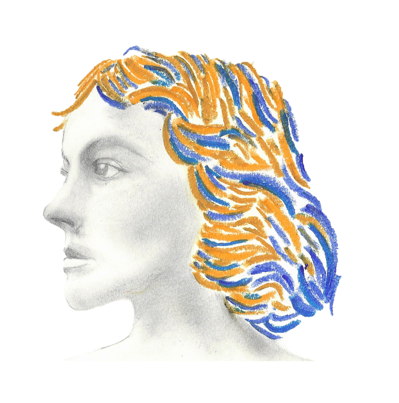 Graphite and oil pastel