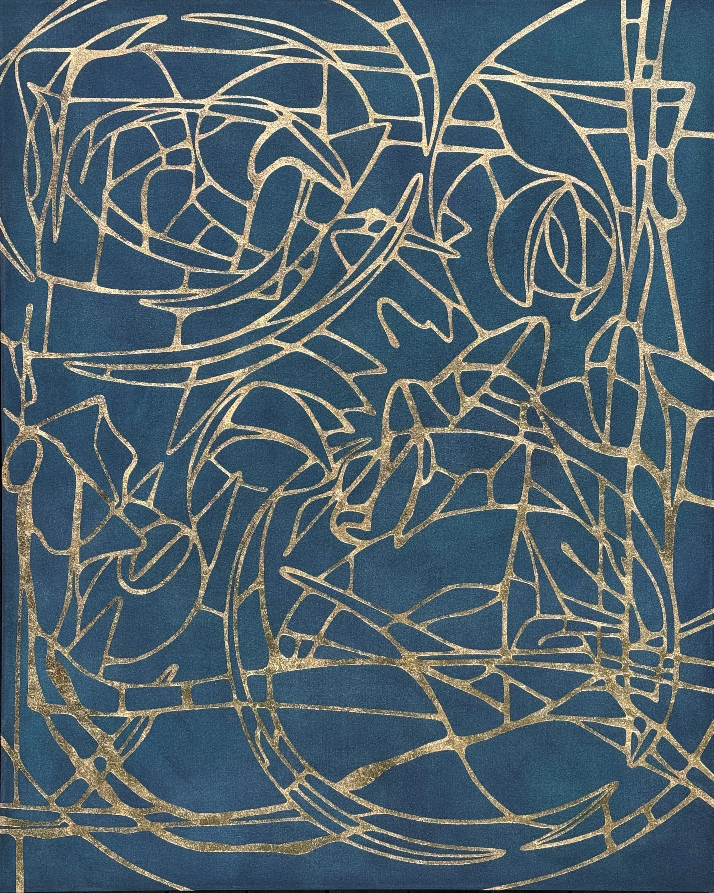  Gold leaf (faux) and acrylic on canvas   60”x48” 