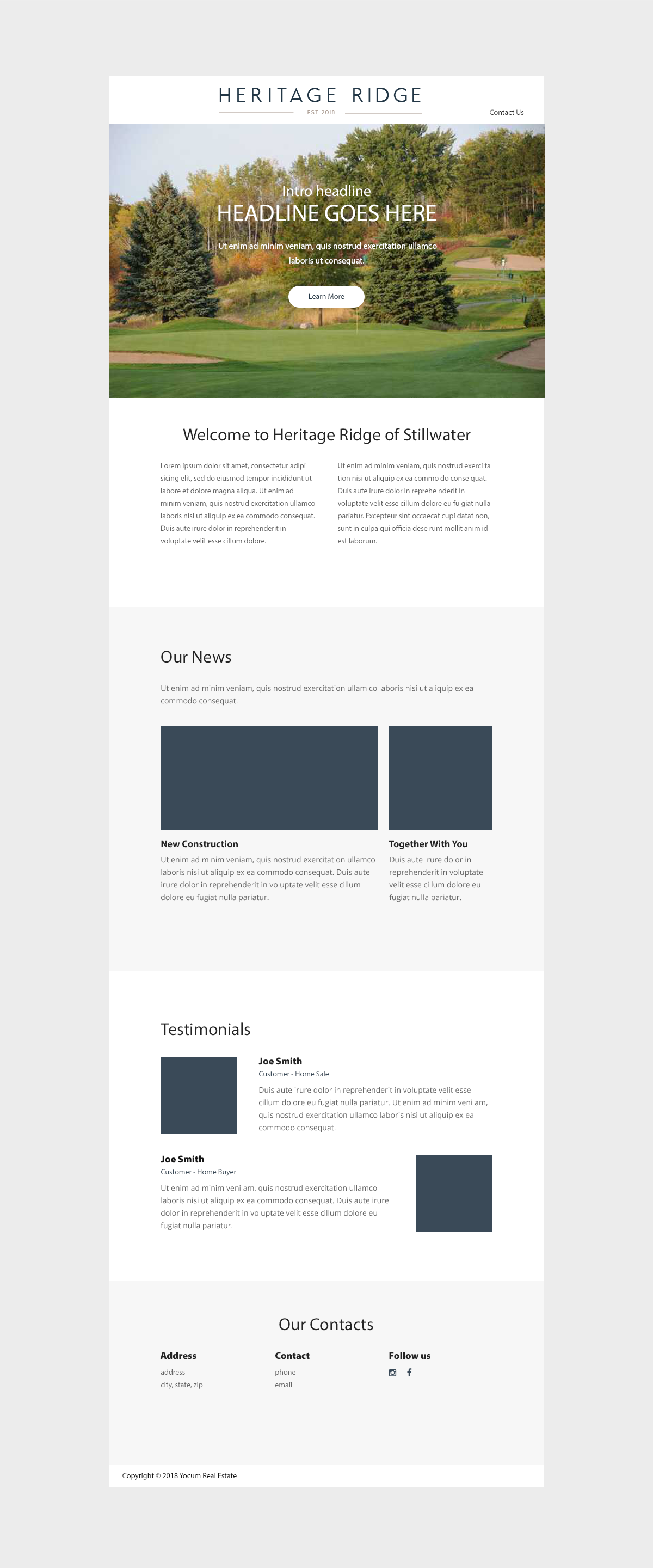 Digital ENews Concept for Heritage Ridge Development