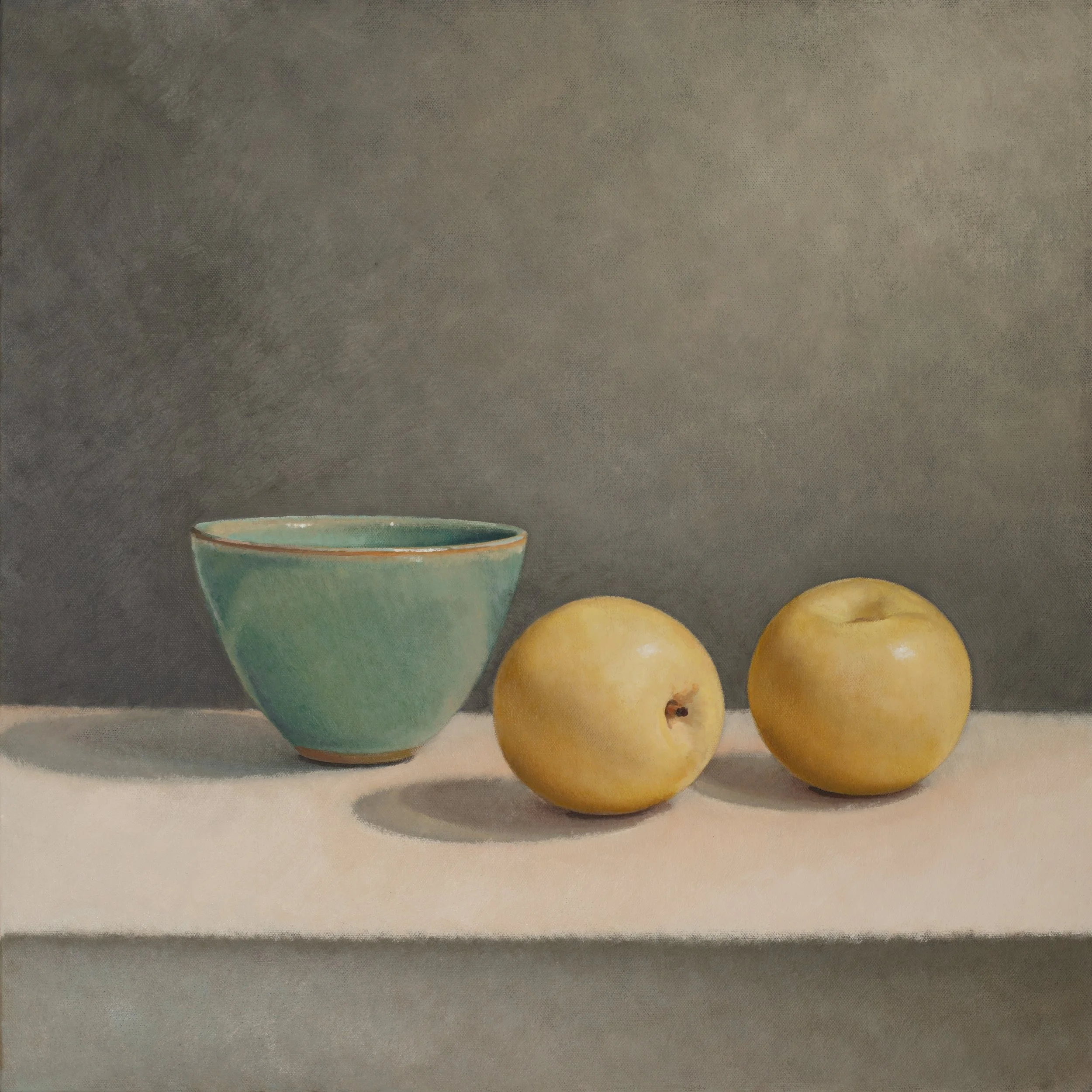 Nashi Pears with Bowl | oil on canvas | 60 x 60cm