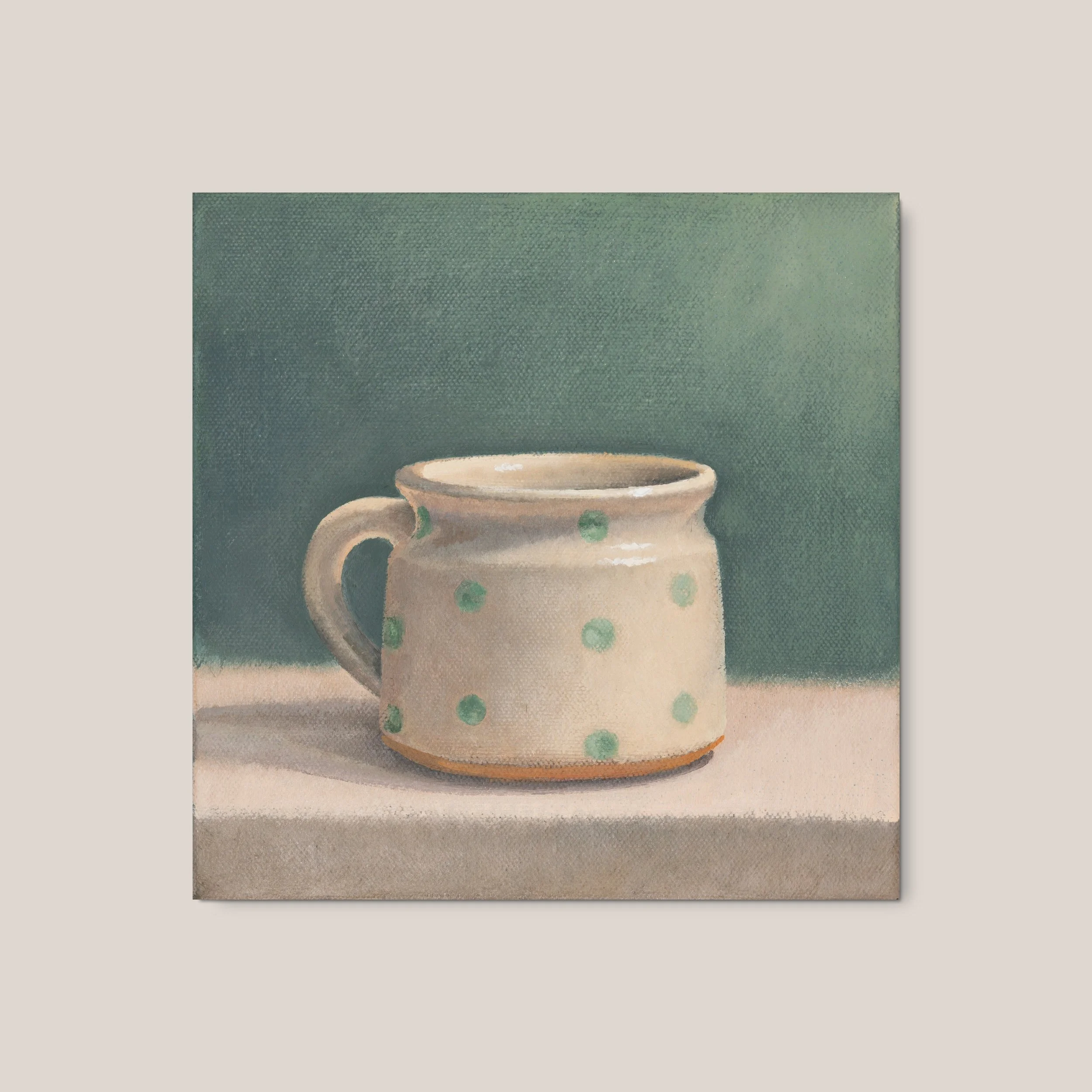 Little Spotty Mug | oil on canvas | 20 20 cm