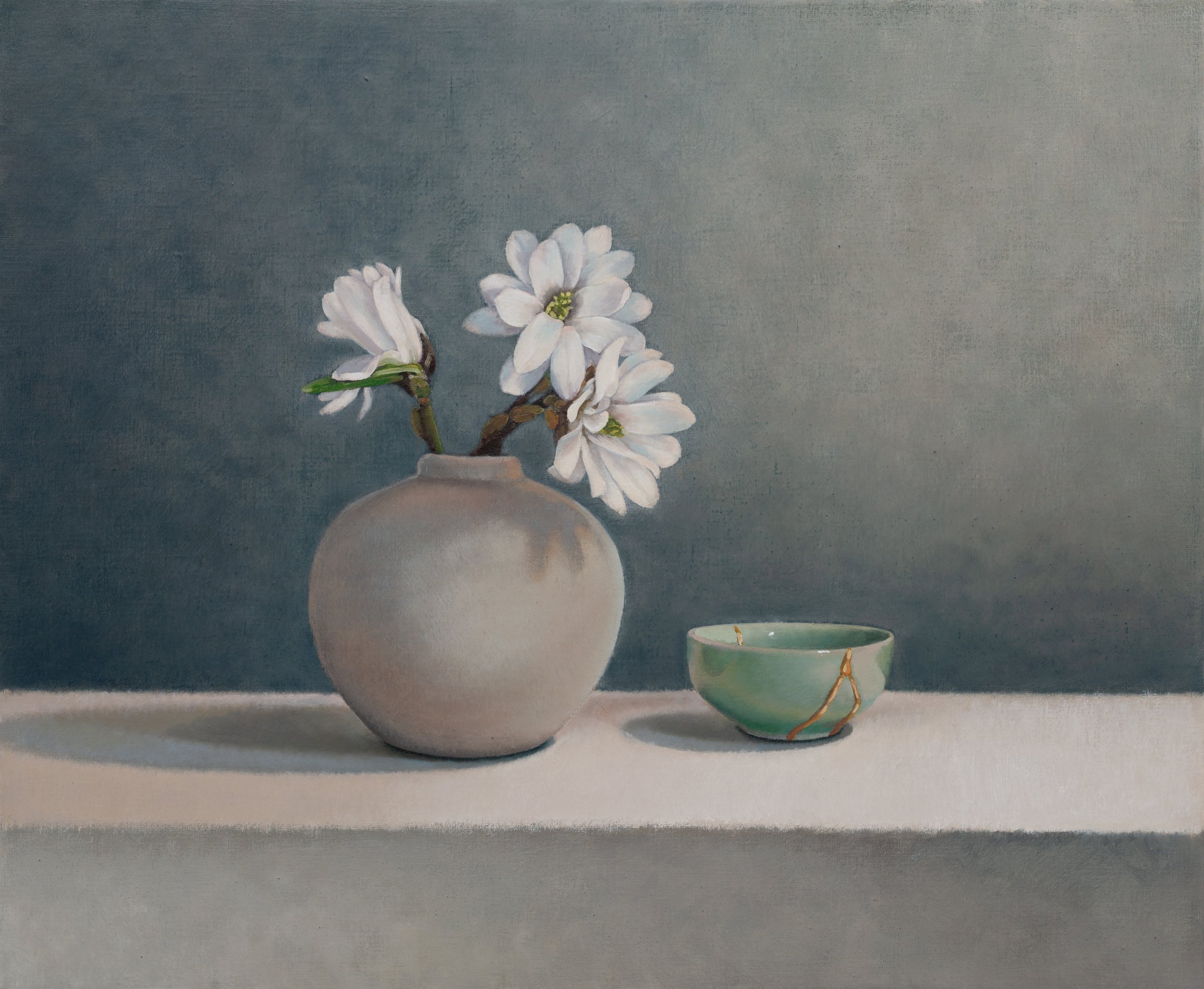 Magnolia and Kintsugi | oil on canvas | 50 x 60 cm | sold