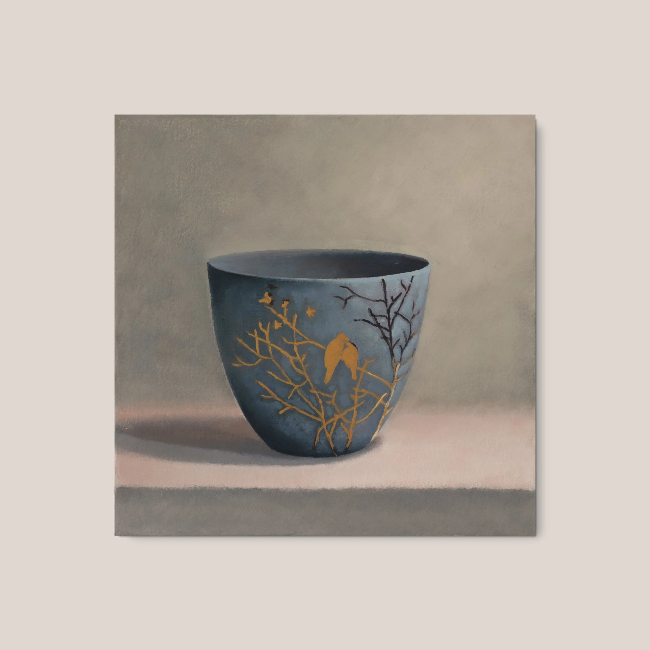Gilded Bird Bowl | oil on canvas | 20 x 20cm