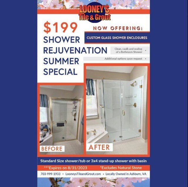 Shop our Shower Rejuvenation Summer Special! Visit our website for more information or set your appointment on our website today.