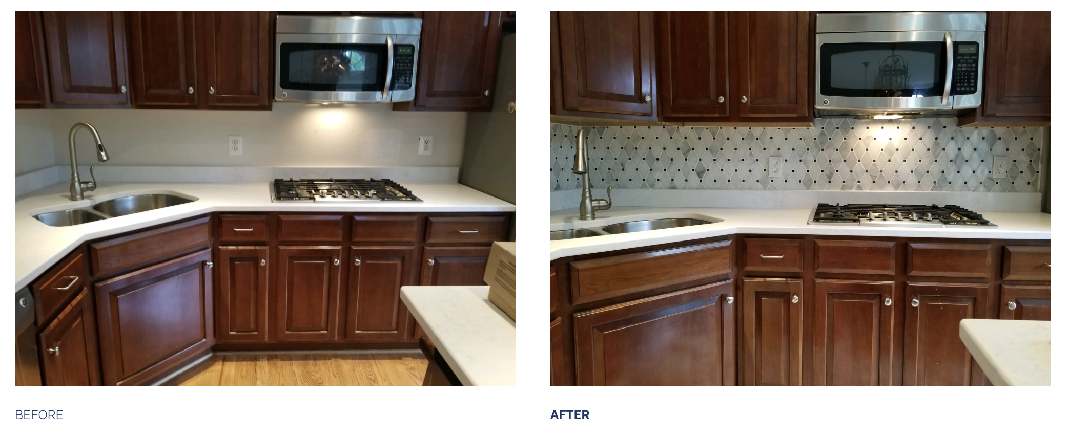 Before and After Kitchen Backsplash