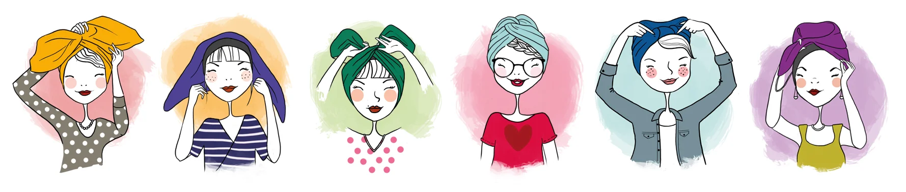 Clemzillu illustration tutos pour Indira de Paris marque de turbans - illustratrice lyonnaise