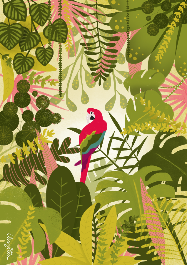 Clemzillu illustratrice Lyon - jungle luxuriante