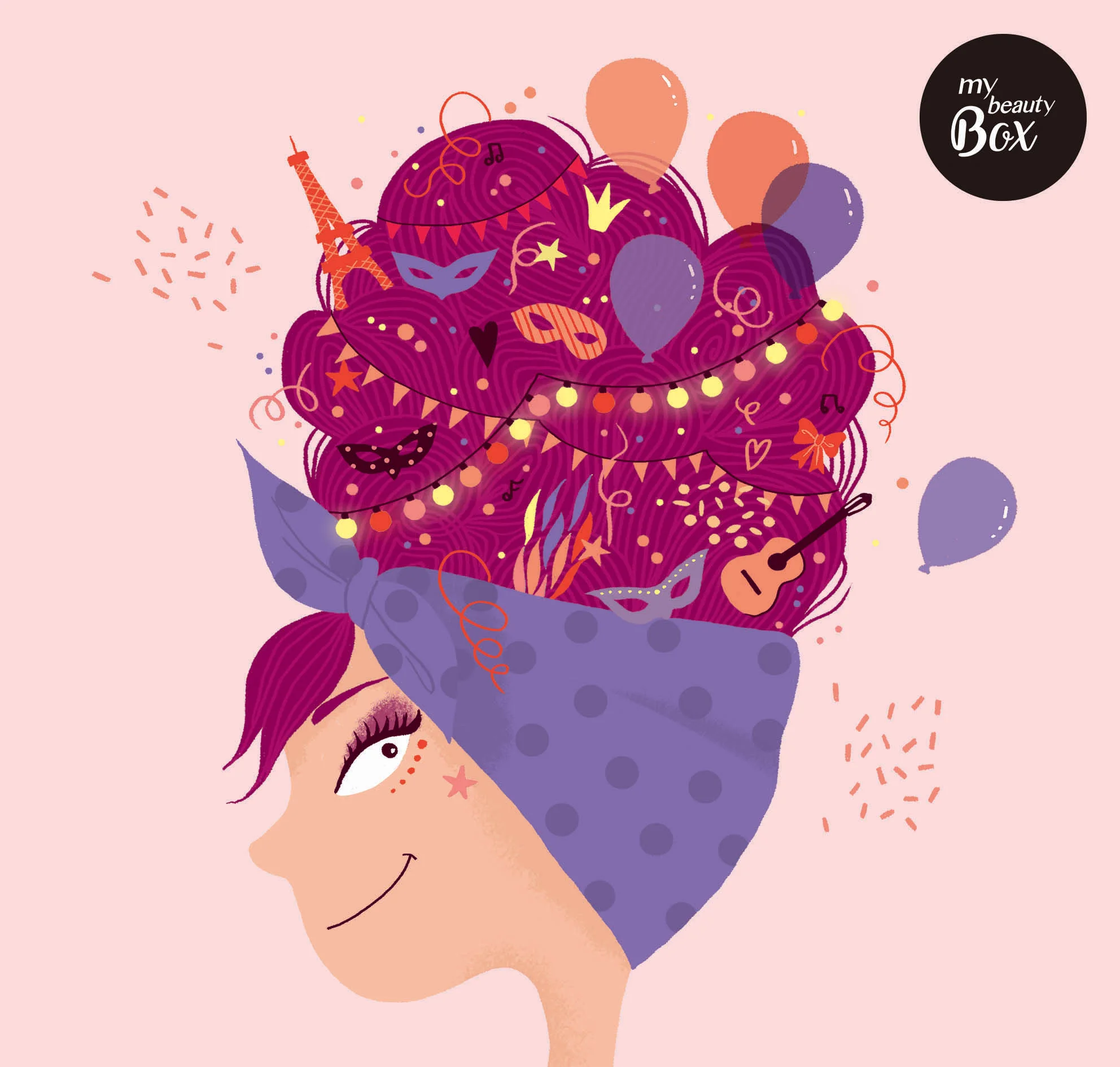 illustratrice féminine packaging box beauté