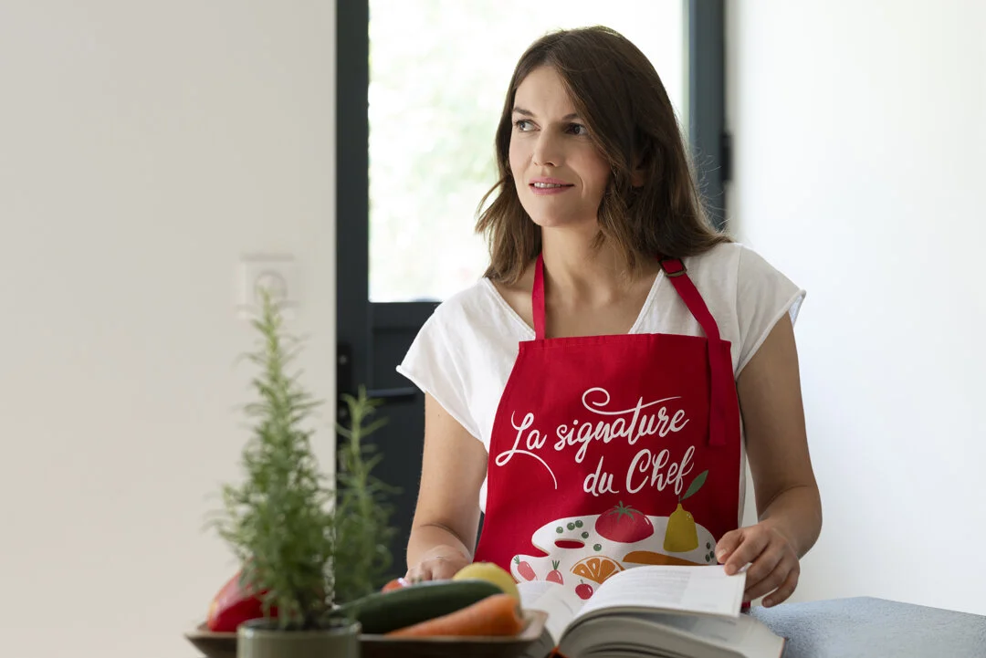 Designer textile freelance, illustration pour tabliers en tissu