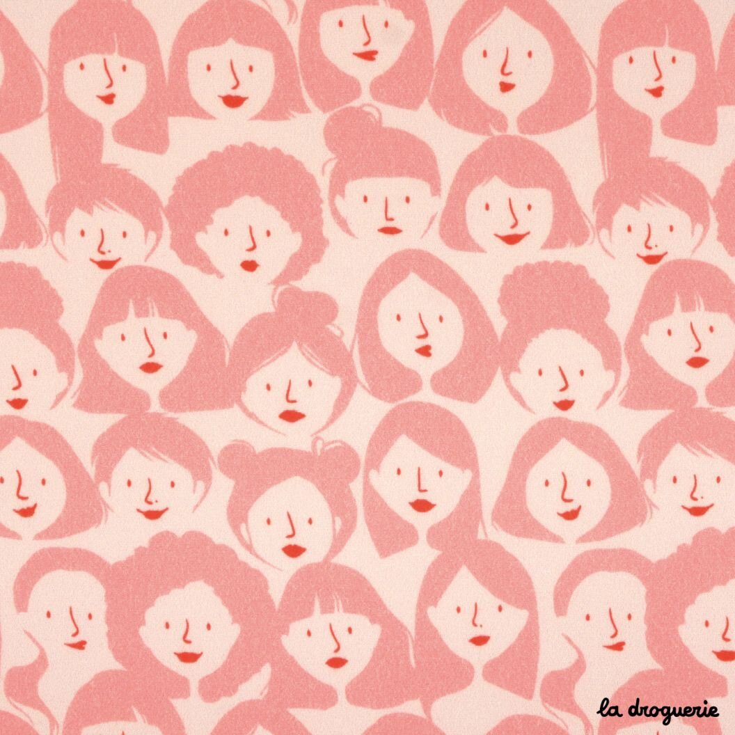 Imprimé exclusif féminin pour tissu édité par La Droguerie design textile