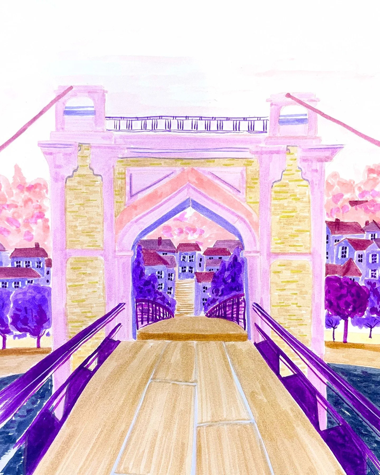 La semaine derni&egrave;re, elle a trembl&eacute; ma belle ville de Tr&eacute;voux, et depuis la tristesse. Alors j'avais envie de faire ce dessin - bien imparfait - pour rendre hommage &agrave; l'&eacute;lan de solidarit&eacute; qui a suivi. Se rapp