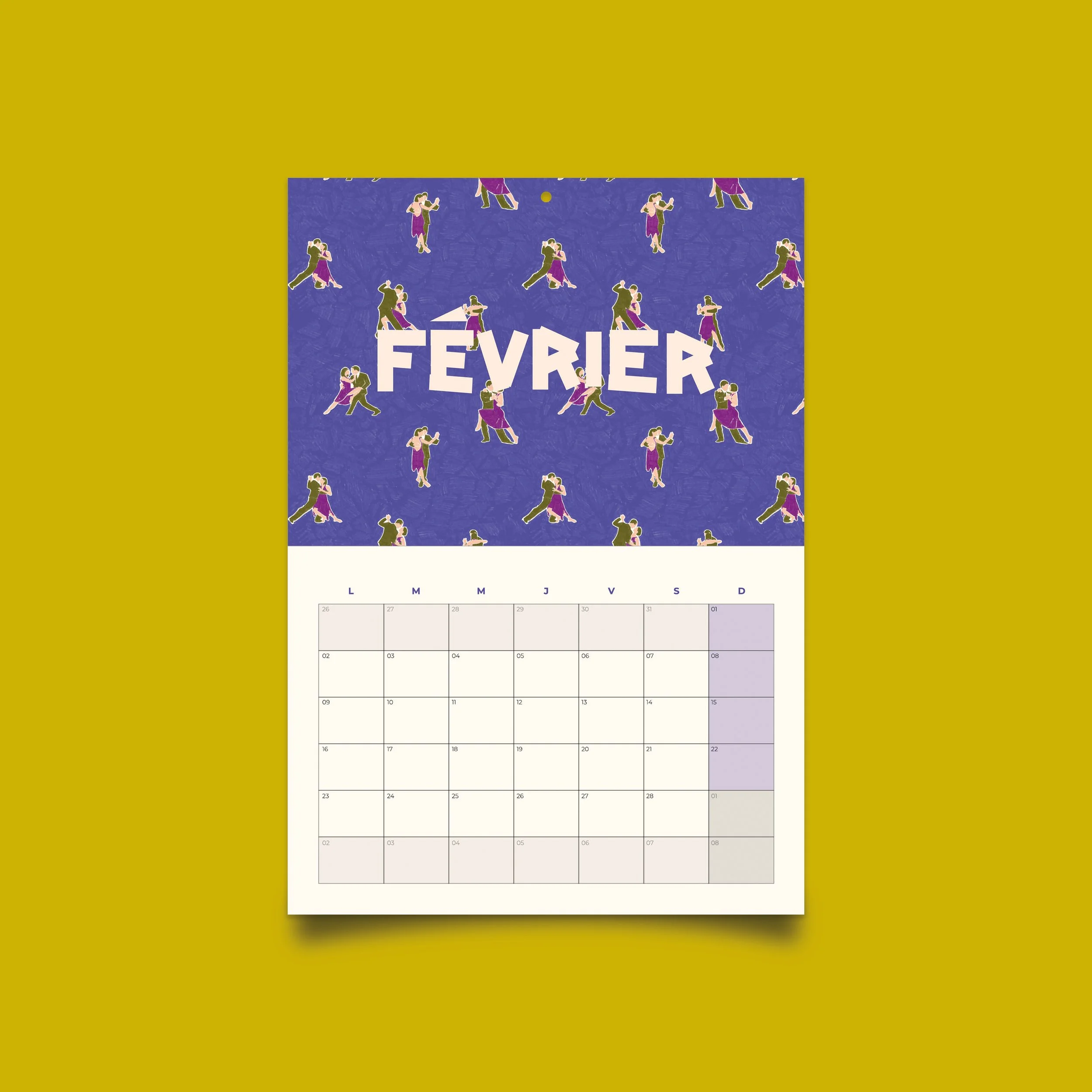Février 2026 - calendrier illustratrice Clemzillu