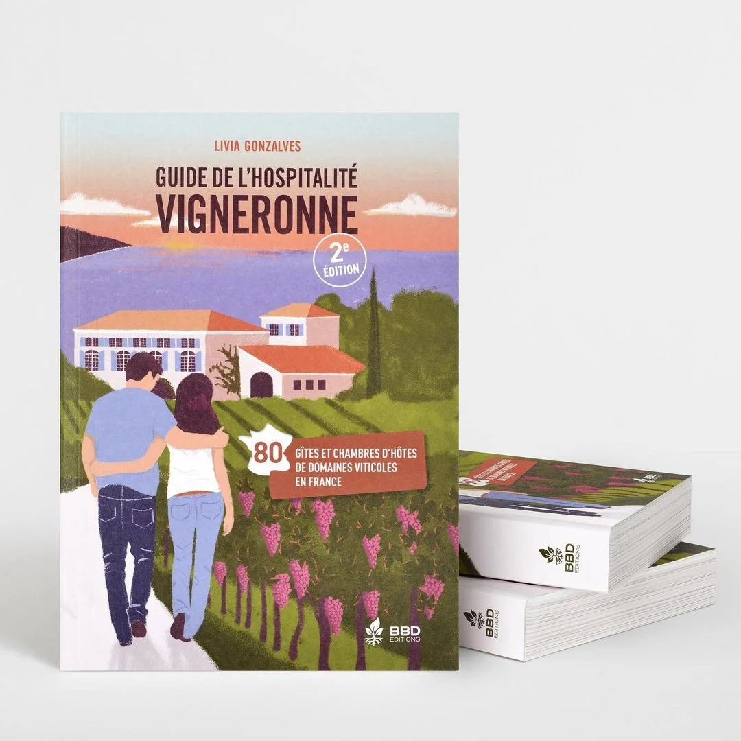 Illustration éditoriale, couverture du Guide de l'hospitalité vigneronne.