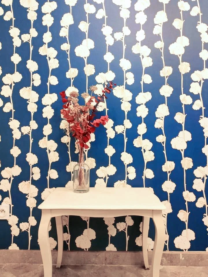 Designer motif papier peint fleurs de coton