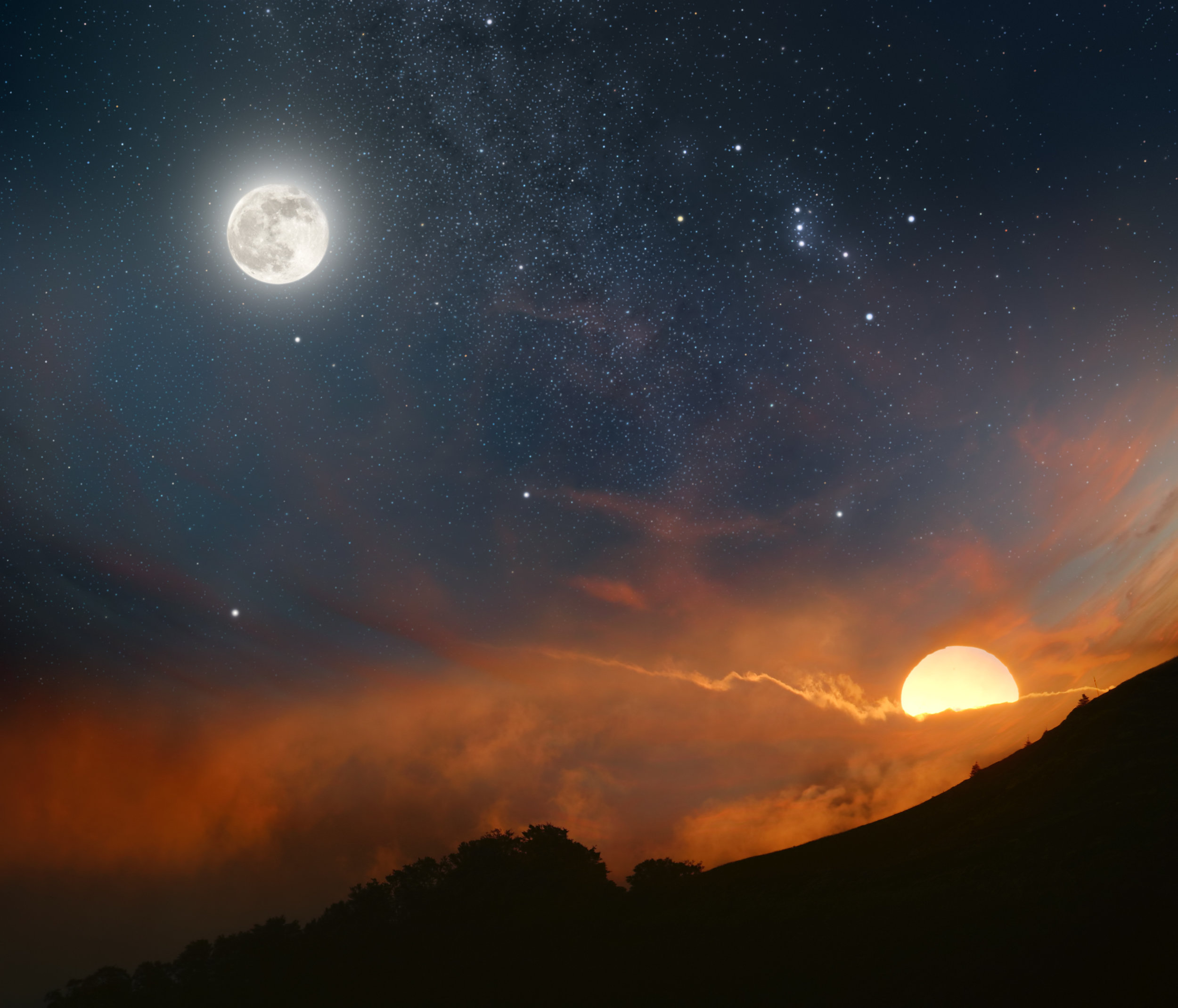 Night (Yin) flows into Day (Yang); Day (Light, Warmth) flows into Night (Coolness, Stillness). Though they seem to exist on there own, as we experience them in time, they are nothing without each other.