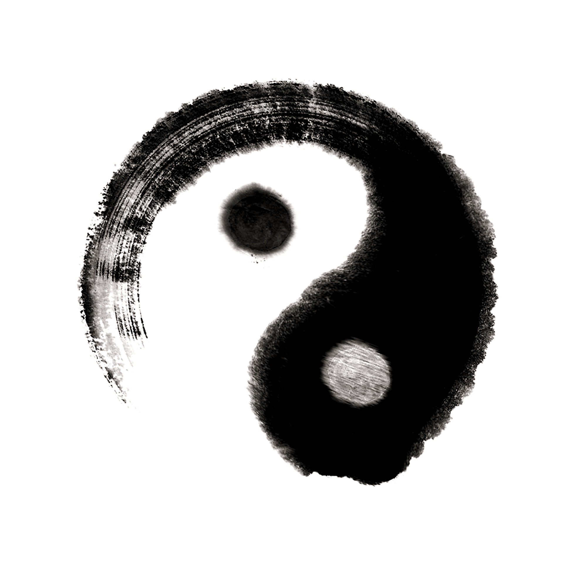 The well-known symbol of the juxtaposed Yin and Yang, forever entwined.