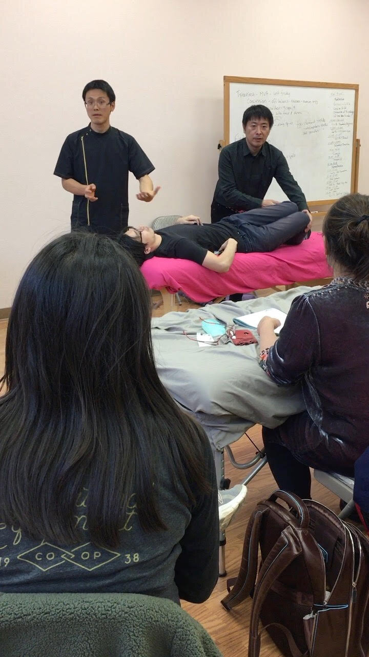 Seishiro Hokazono (left) is a licensed acupuncturist and Master Shimamura's (right) interpreter