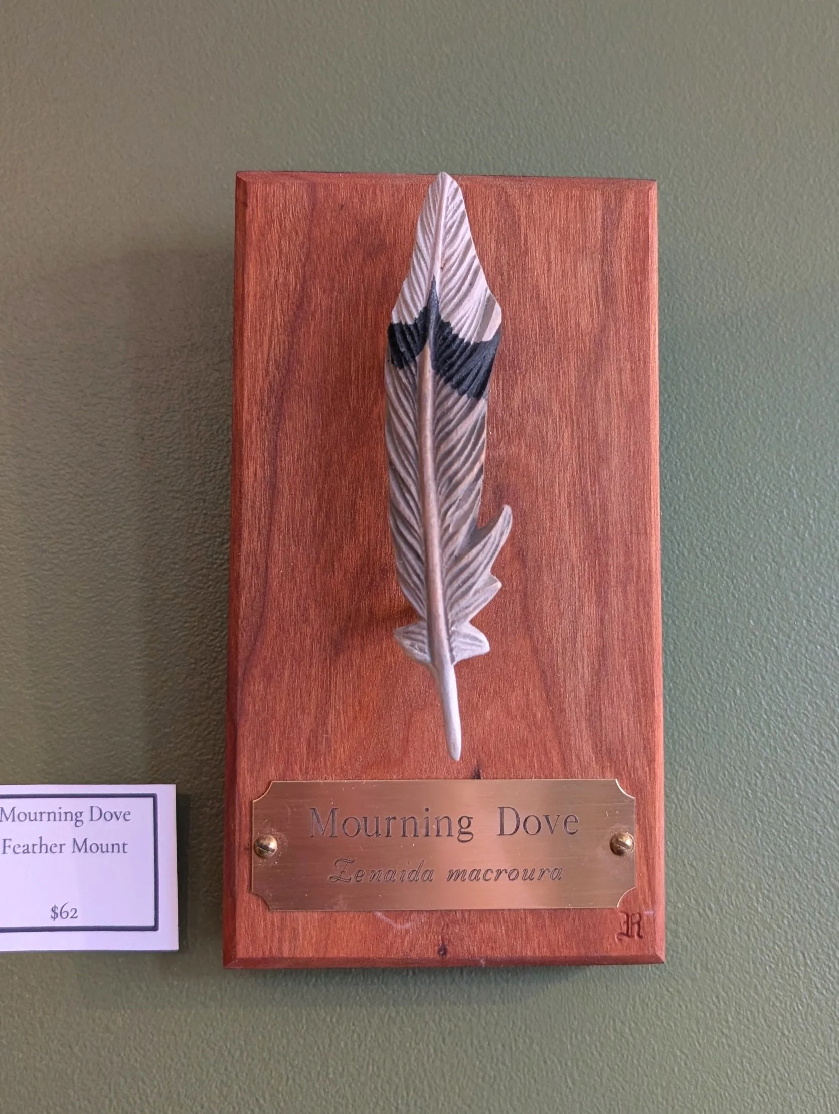 Mourning Dove Feather Sculpture: Single