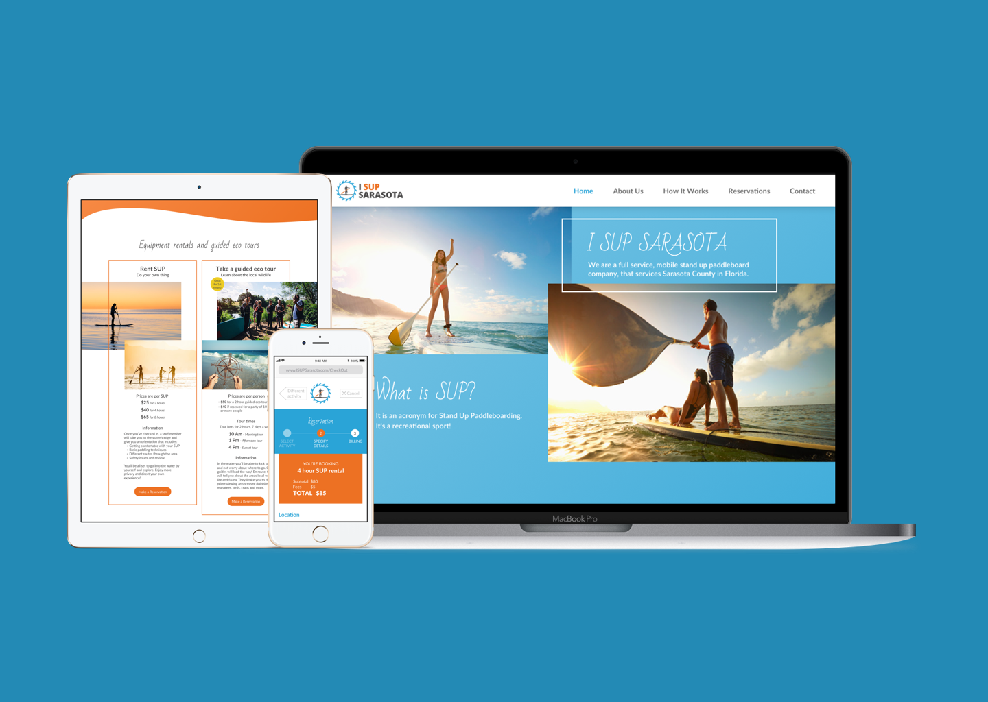 I SUP Sarasota&nbsp;- Sports equipment rentals and guided tours e-commerce responsive website design