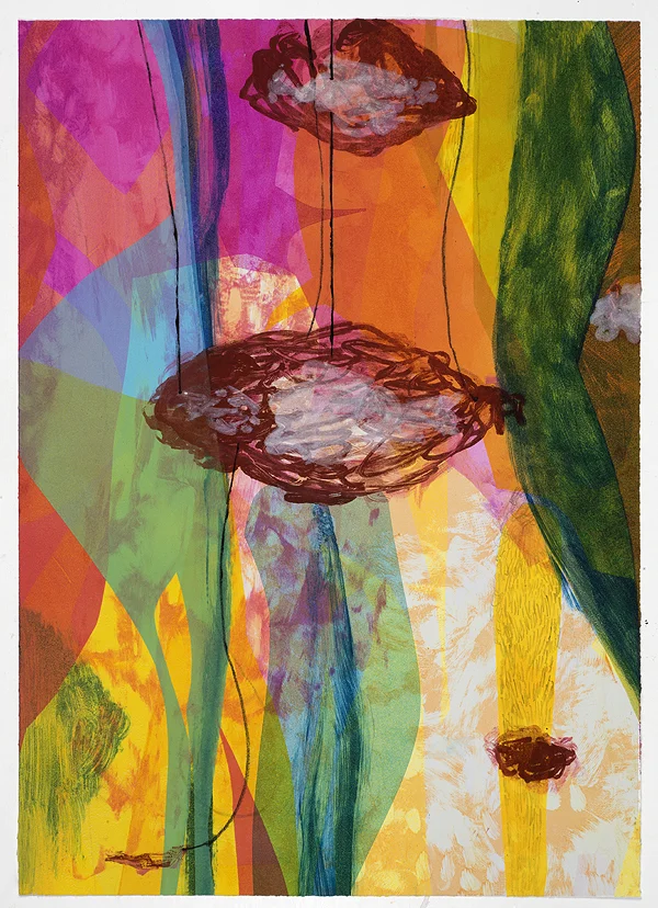 Untitled (I) , 2014 Monotype with chine collé Image & Paper: 29 x 21 inches Series of 15