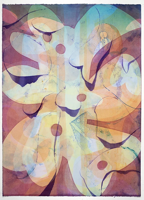 Untitled (XIII) , 2014 Monotype with chine collé Image & Paper: 29 x 21 inches Series of 15