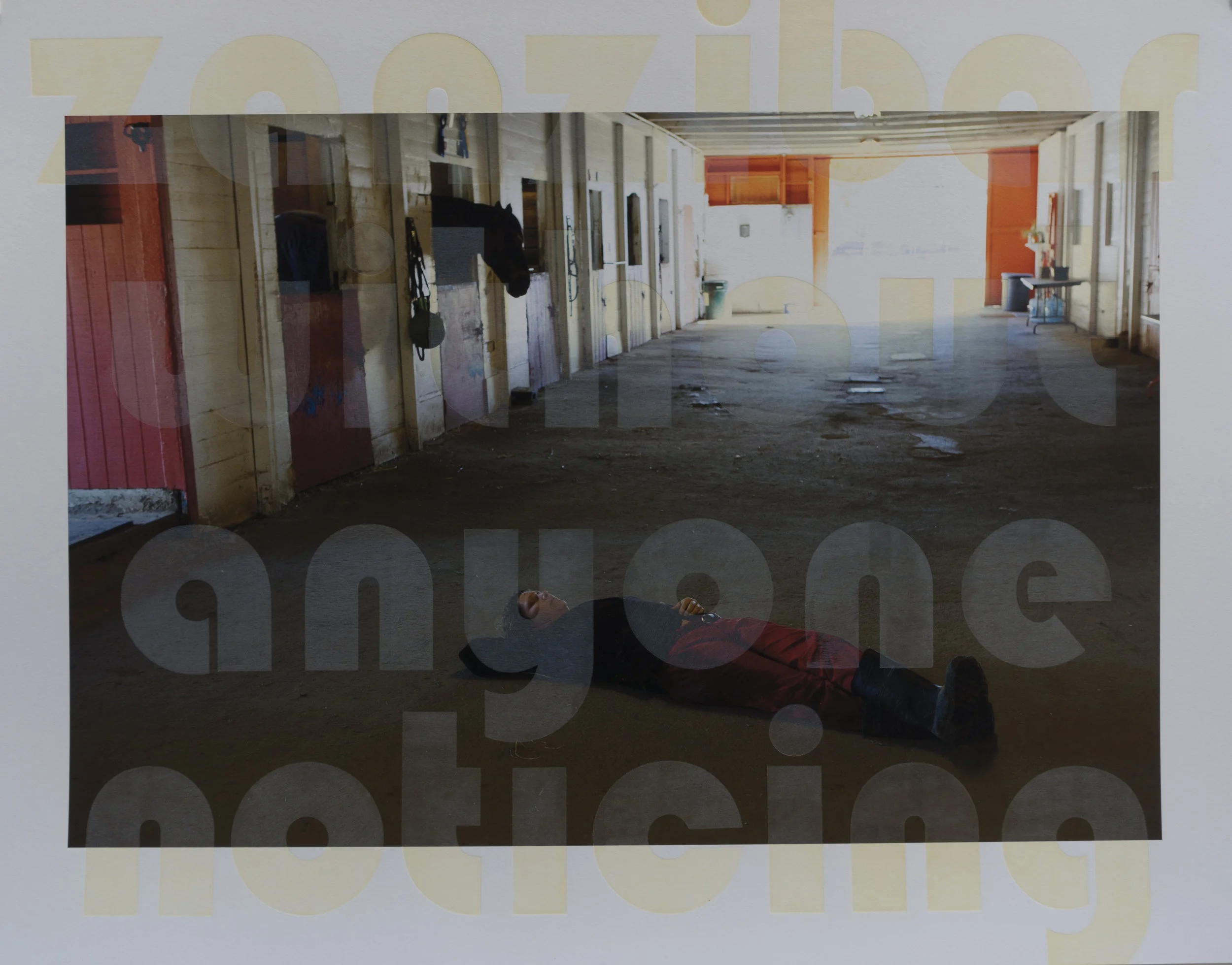 Zanzibar Without Anyone Noticing , 2013 Archival ink jet with wood letters Image & Paper: 33 x 24 inches Edition of 3