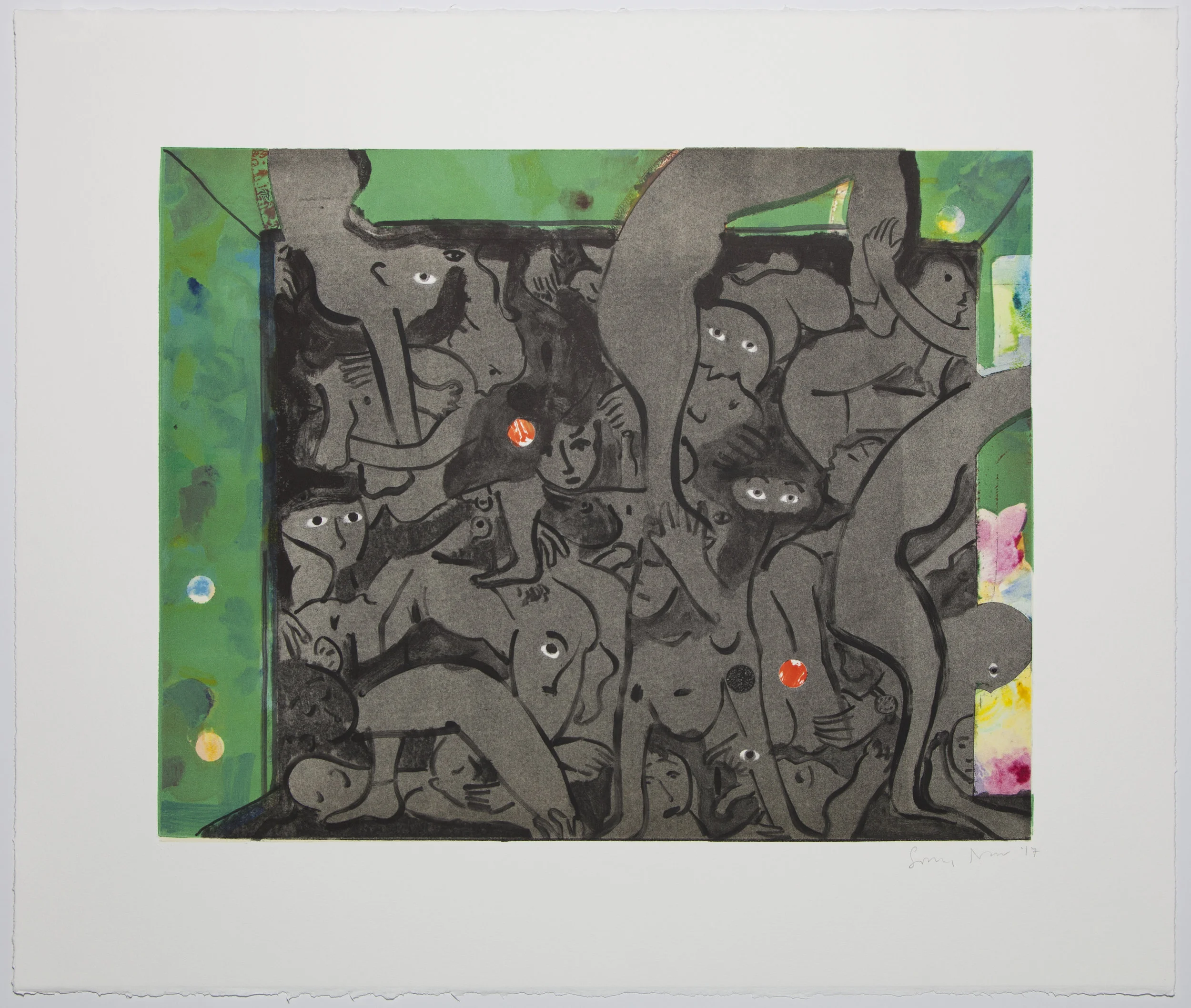 The House of Mirth (II) , 2017 Monotype Image size: 16 x 20 inches Paper size: 26.5 x 30 inches Series of 2