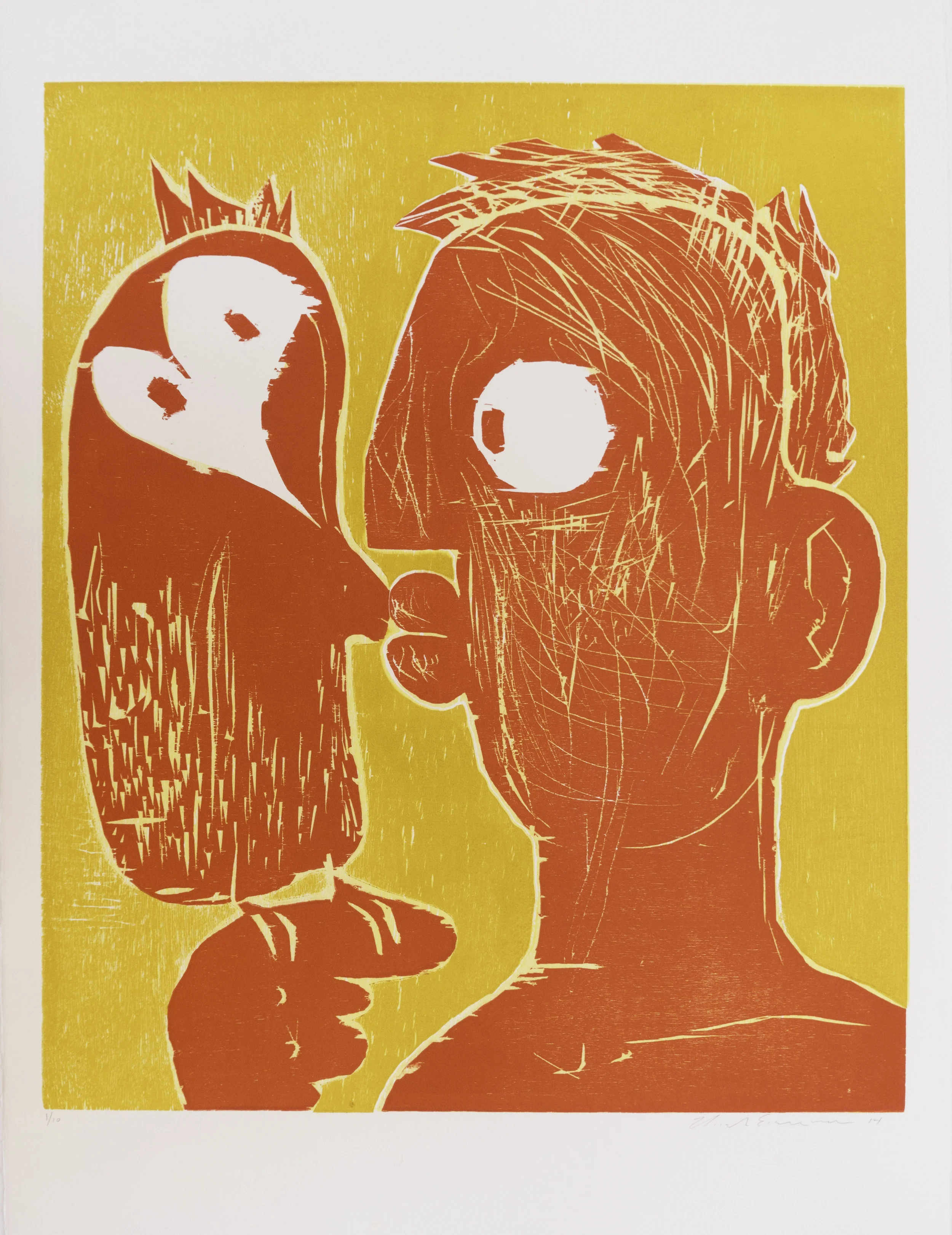 Untitled , 2014 Woodcut Image size: 23 5/8 x 19 3/4 inches Paper size: 27 5/8 x 23 5/8 inches Edition of 10