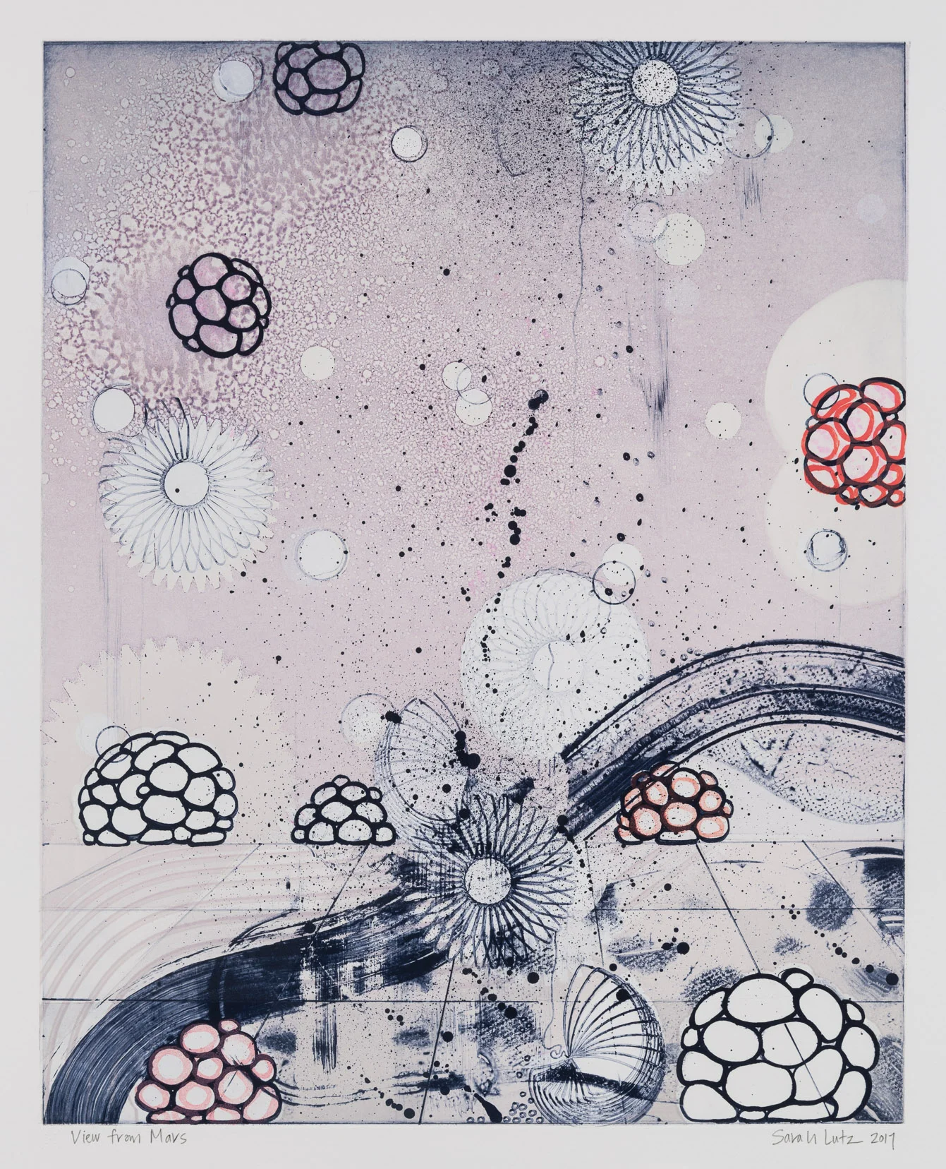 View from Marz (IV) , 2017 Monoprint Image Size: 20 x 16 inches Paper Size: 30 x 22 inches Series of 15