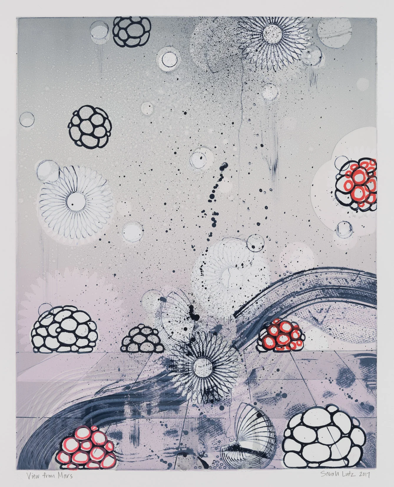 View from Marz (V) , 2017 Monoprint Image Size: 20 x 16 inches Paper Size: 30 x 22 inches Series of 15