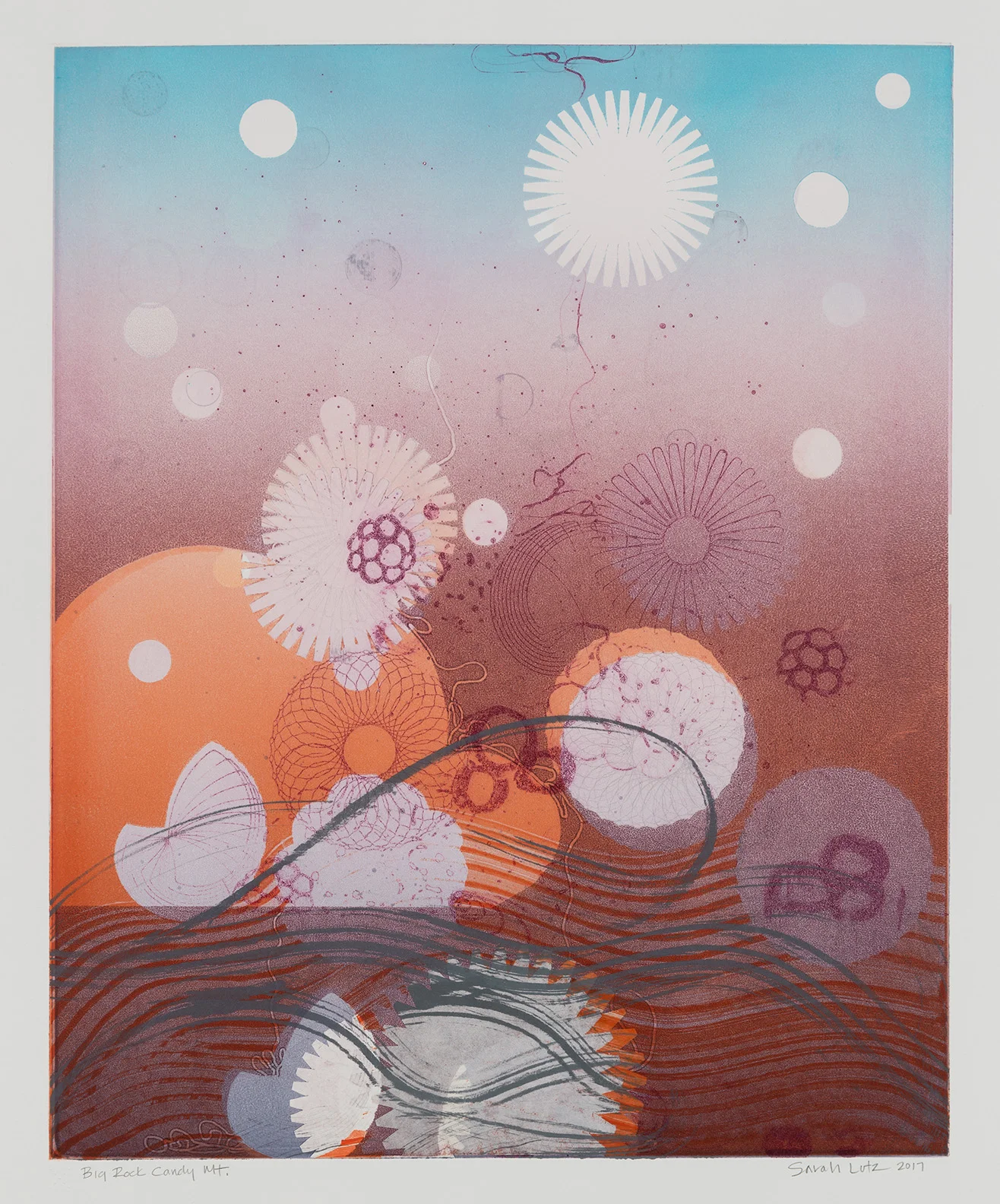 Big Rock Candy Mountain (I) , 2017 Monotype Image Size: 20 x 16 inches Paper Size: 30 x 22 inches Series of 16