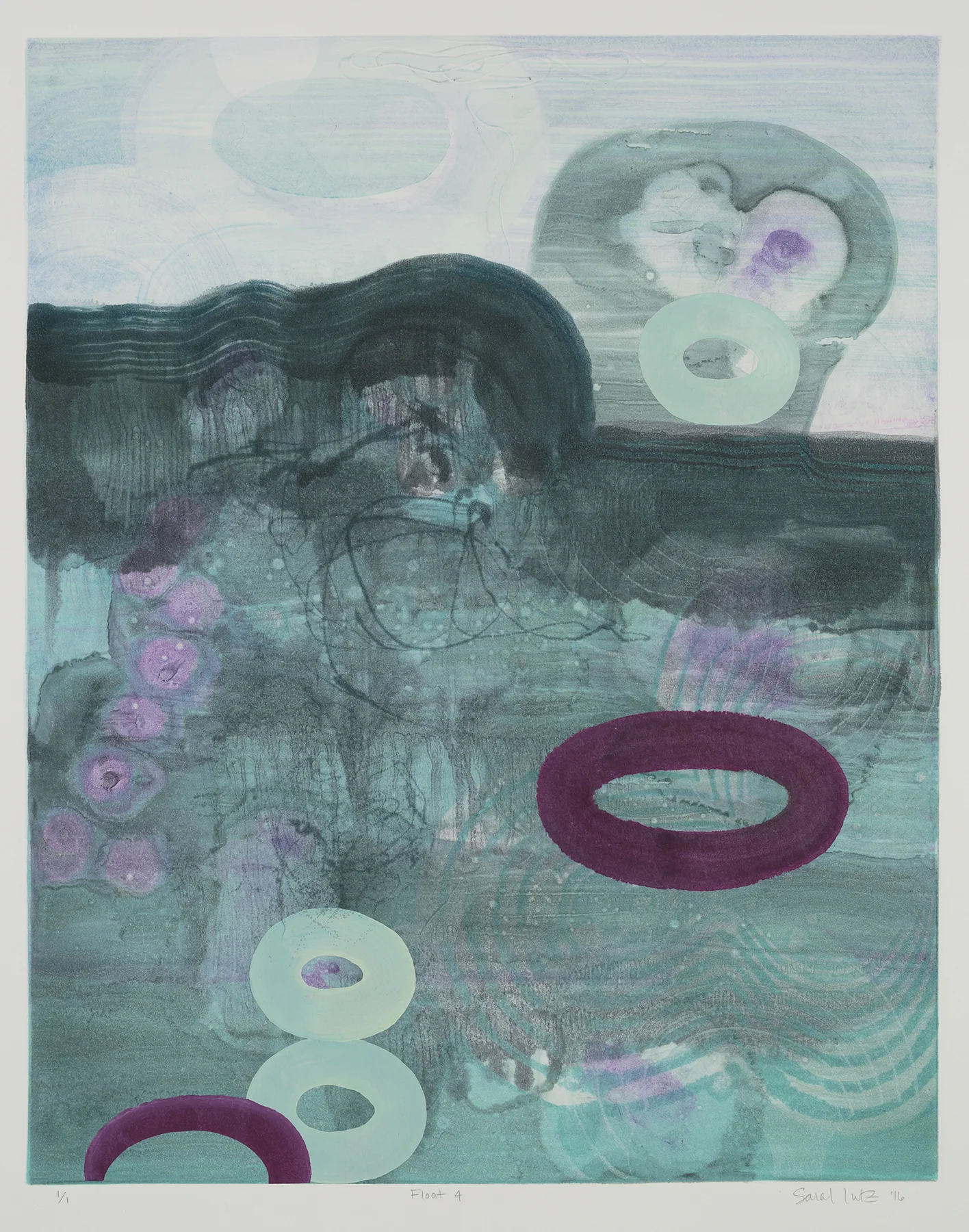 Float (IV) , 2016 Monotype Image Size: 20 x 16 inches Paper Size: 30 x 22 inches Series of 8