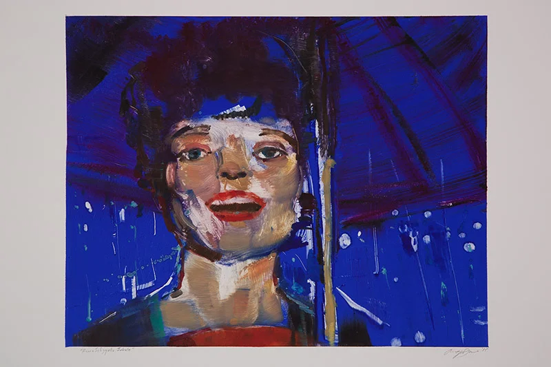 Hanna Schygulla Inhale , 2015 Monotype Image Size: 16 x 20 inches Paper Size: 22 x 30 inches Series of 24