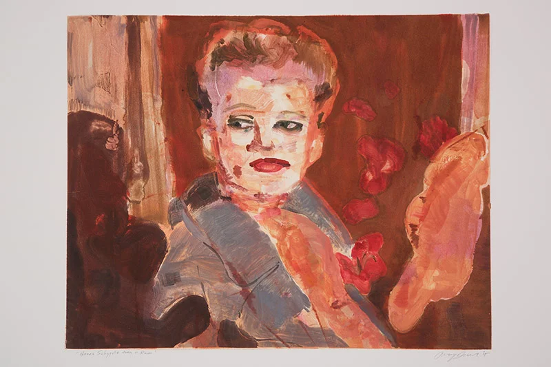 Hanna Schygulla Takes In Room , 2015 Monotype Image Size: 16 x 20 inches Paper Size: 22 x 30 inches Series of 24