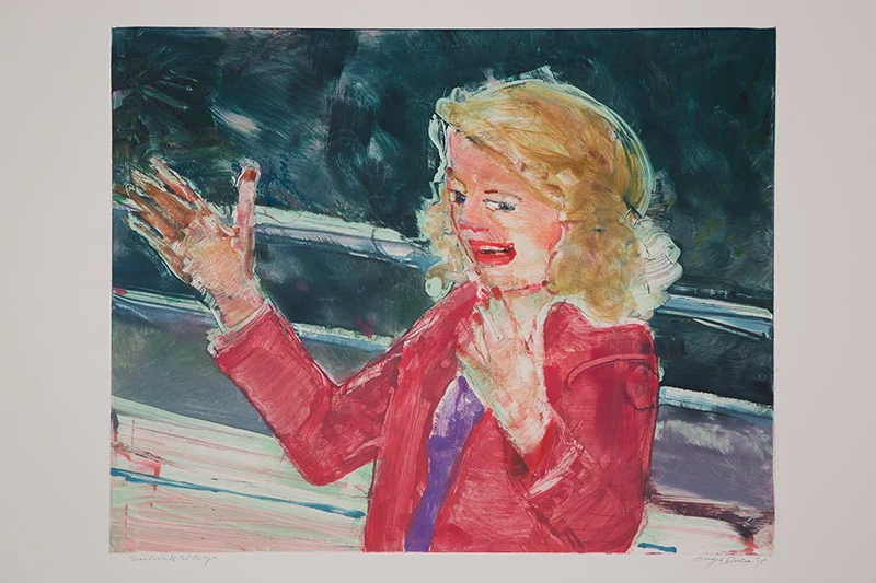 Gena Rowlands Pool Party , 2015 Monotype Image Size: 16 x 20 inches Paper Size: 22 x 30 inches Series of 24