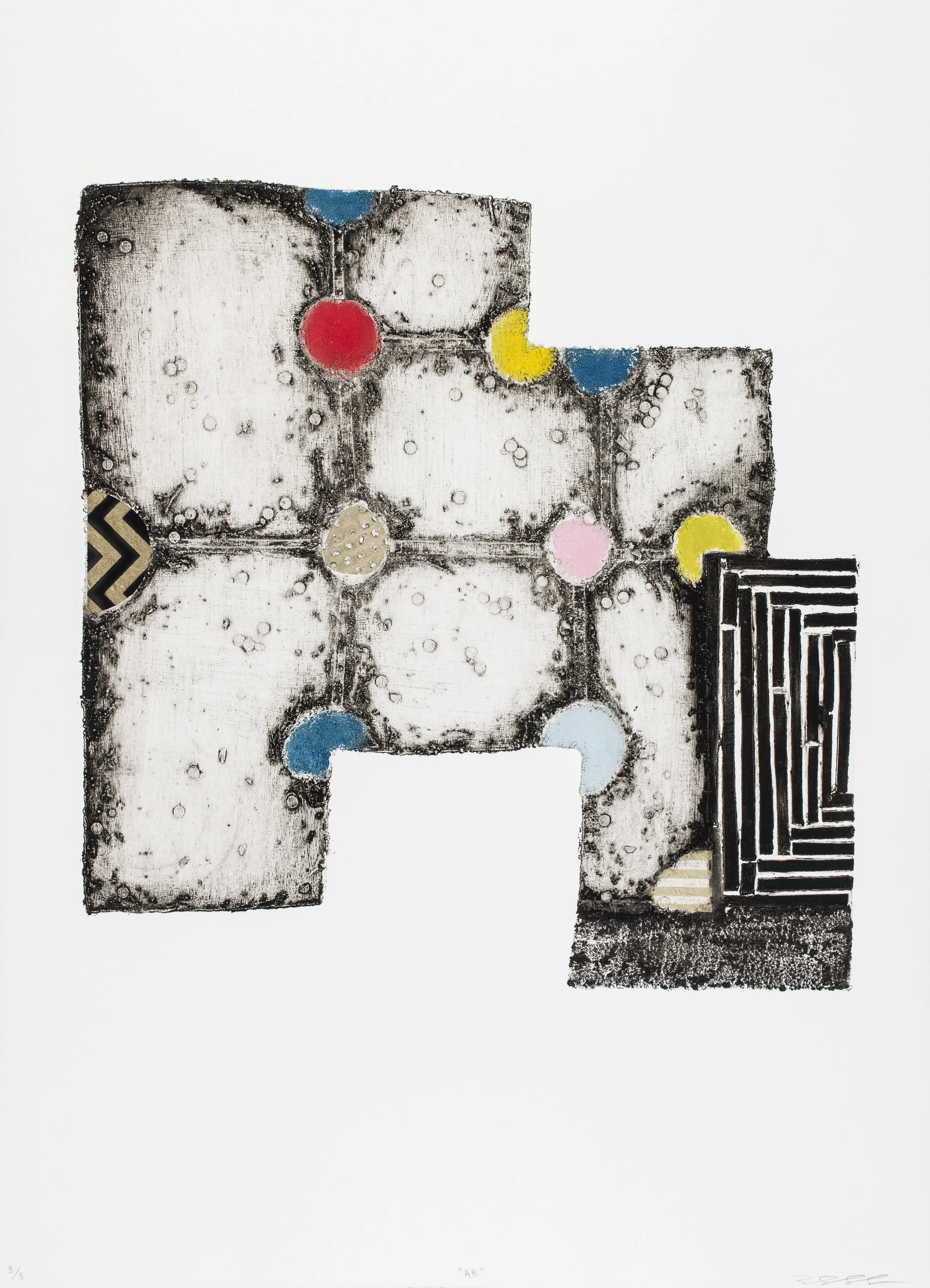 AB , 2015 Collagraph with Chine Collé Image & Paper: 30.7 x 22 inches Edition of 5