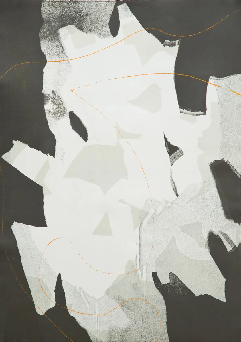 Untitled 5, Tom Vessel Series , 2014 Monotype Image & paper size: 42.5 x 30.25 inches