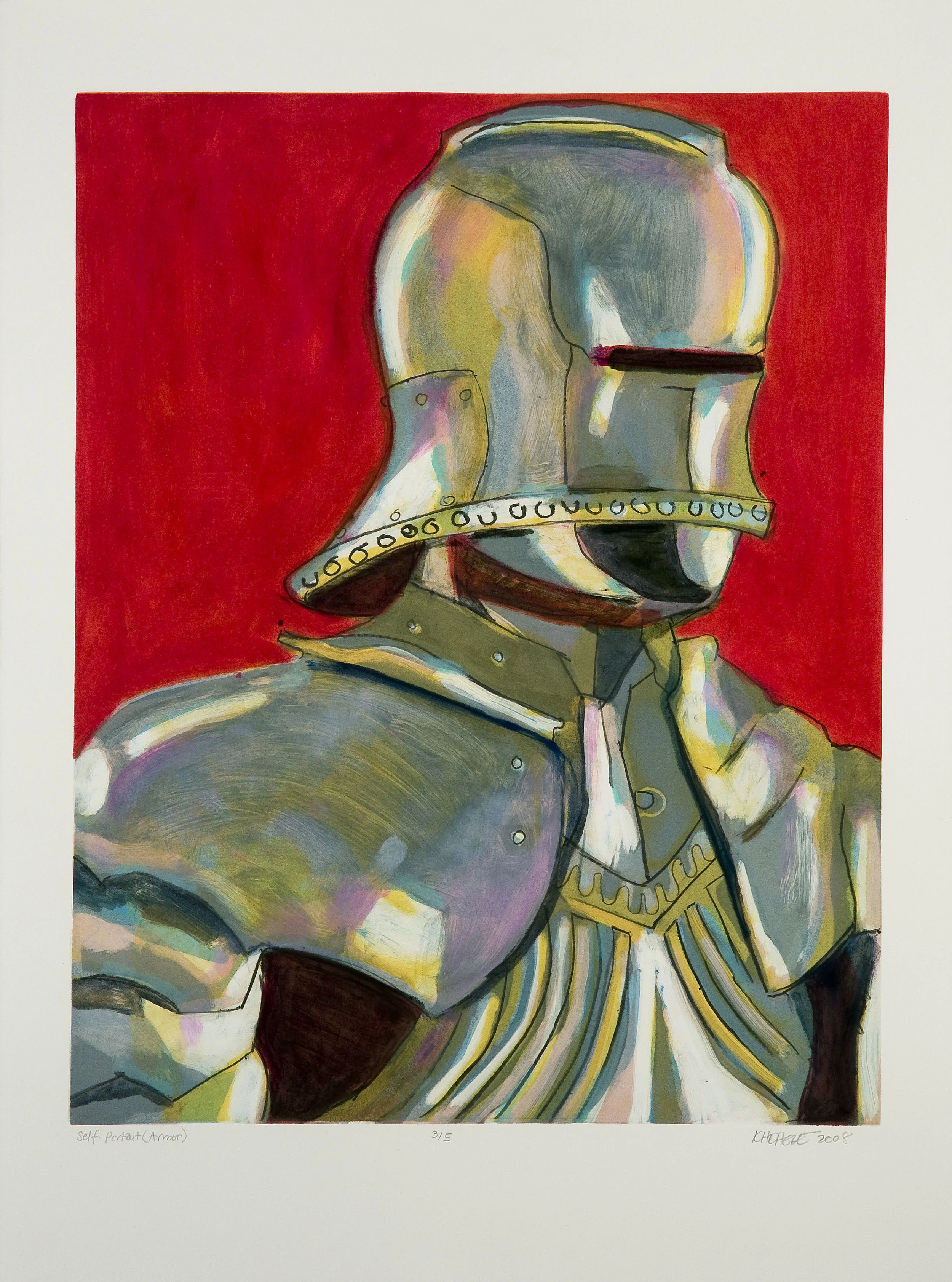 Self Portrait (Armor) (III) , 2008 Monotype Image size: 18.75 x 23.75 inches Paper size: 22 x 30 inches Series of 5
