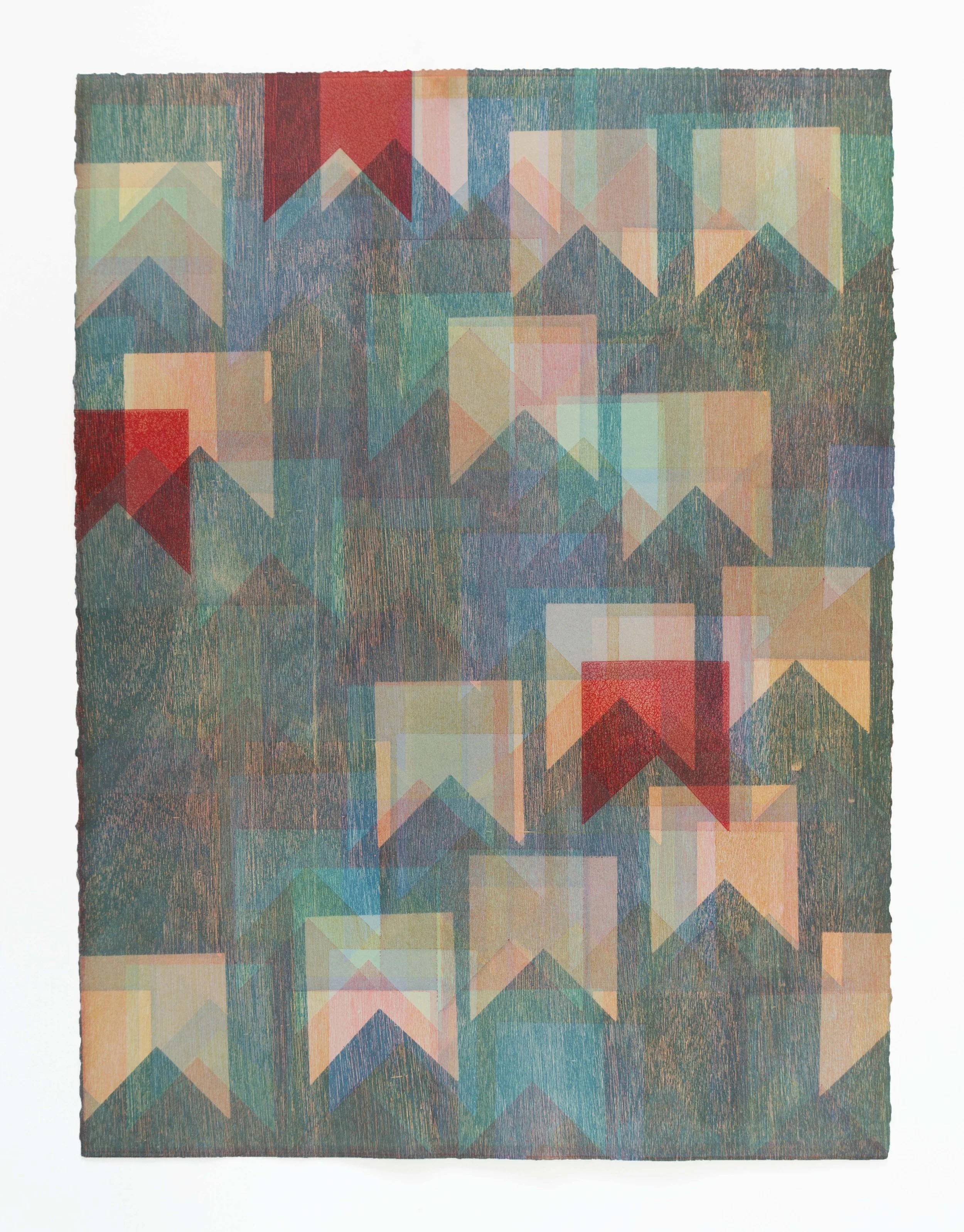 Untitled (XIV) , 2015 Monotype Image & paper size: 22 x 30 inches Series of 17