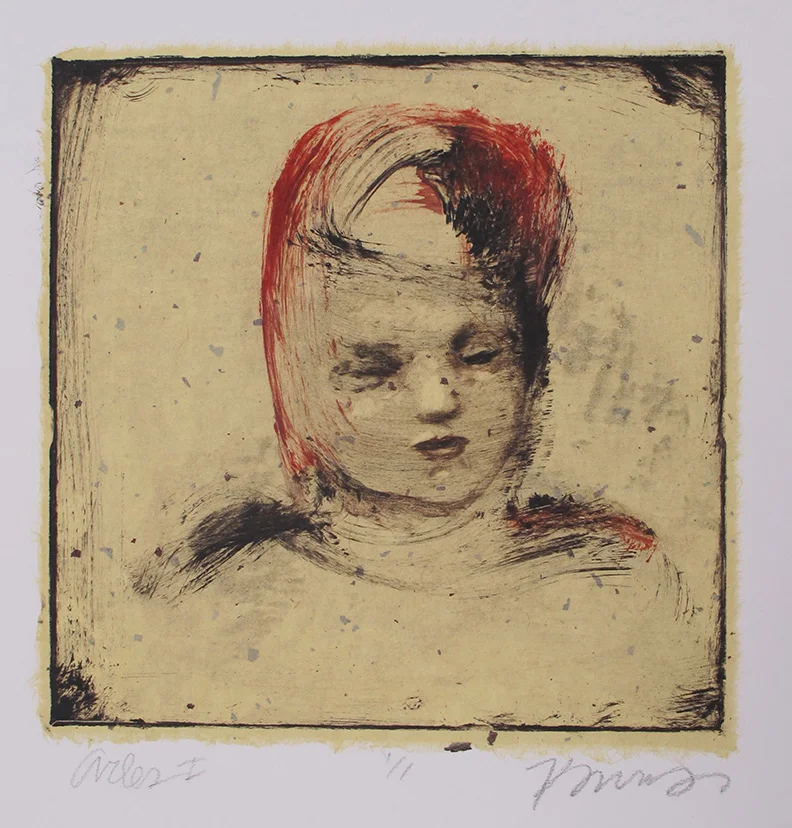   Arles I  Monoprint with chine collé Image size: 10 x 10 inches Paper size: 15 x 11 inches 