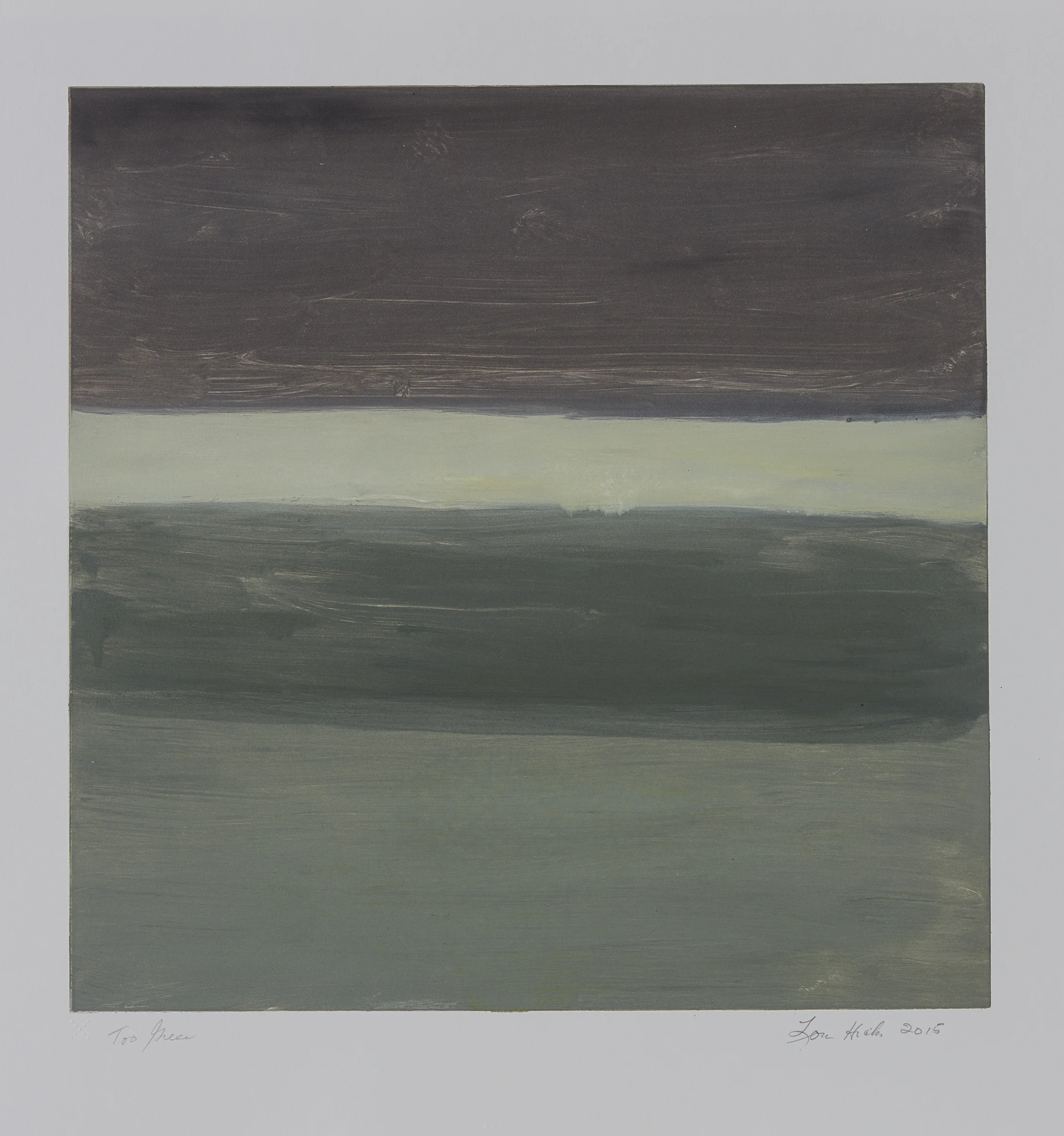 Too Green , 2015 Monotype Image size: Paper size: 22 x 30 inches Series of 21